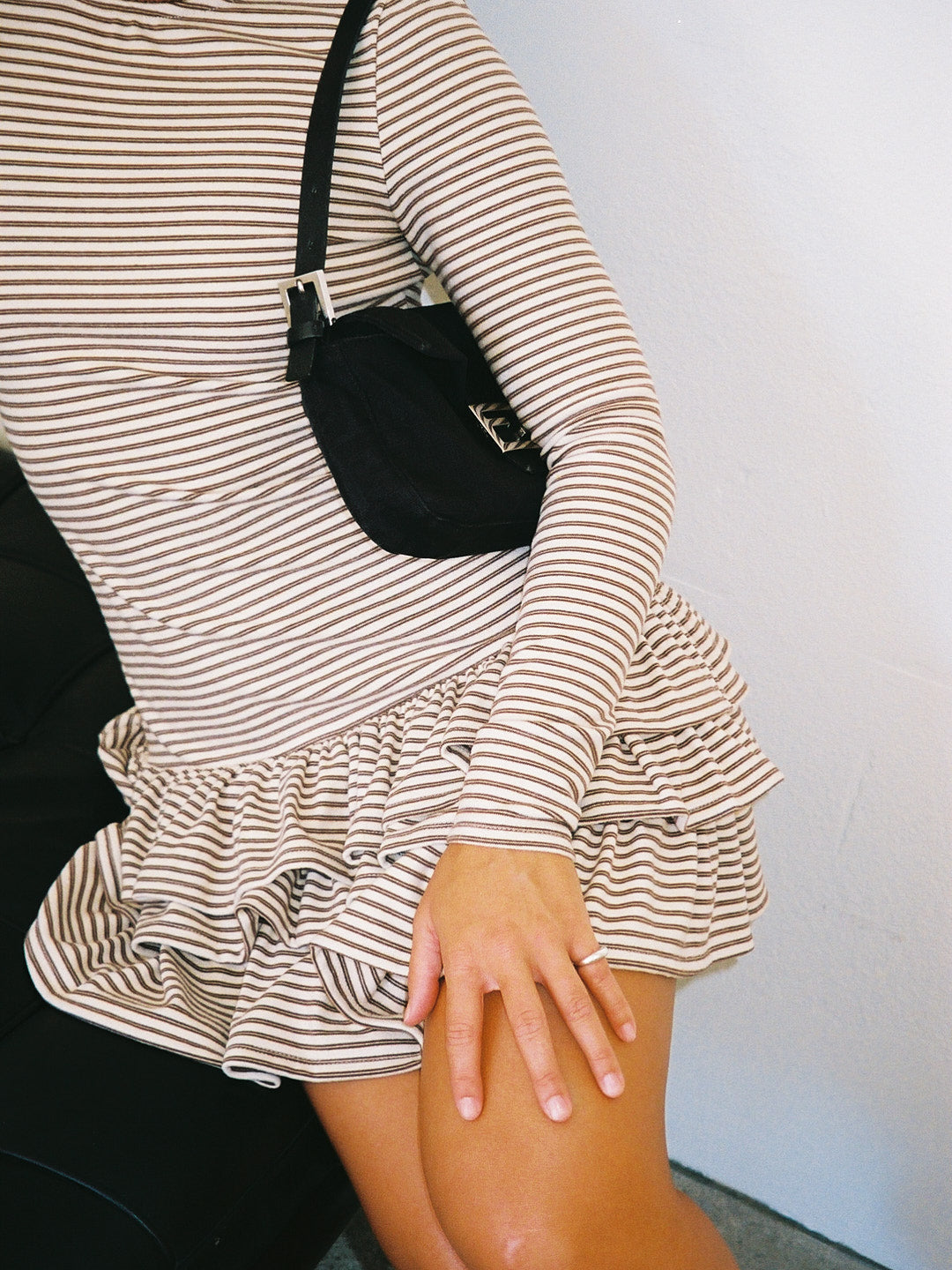 Lisa Says Gah - Colette Mini Dress - Brown Stripe -