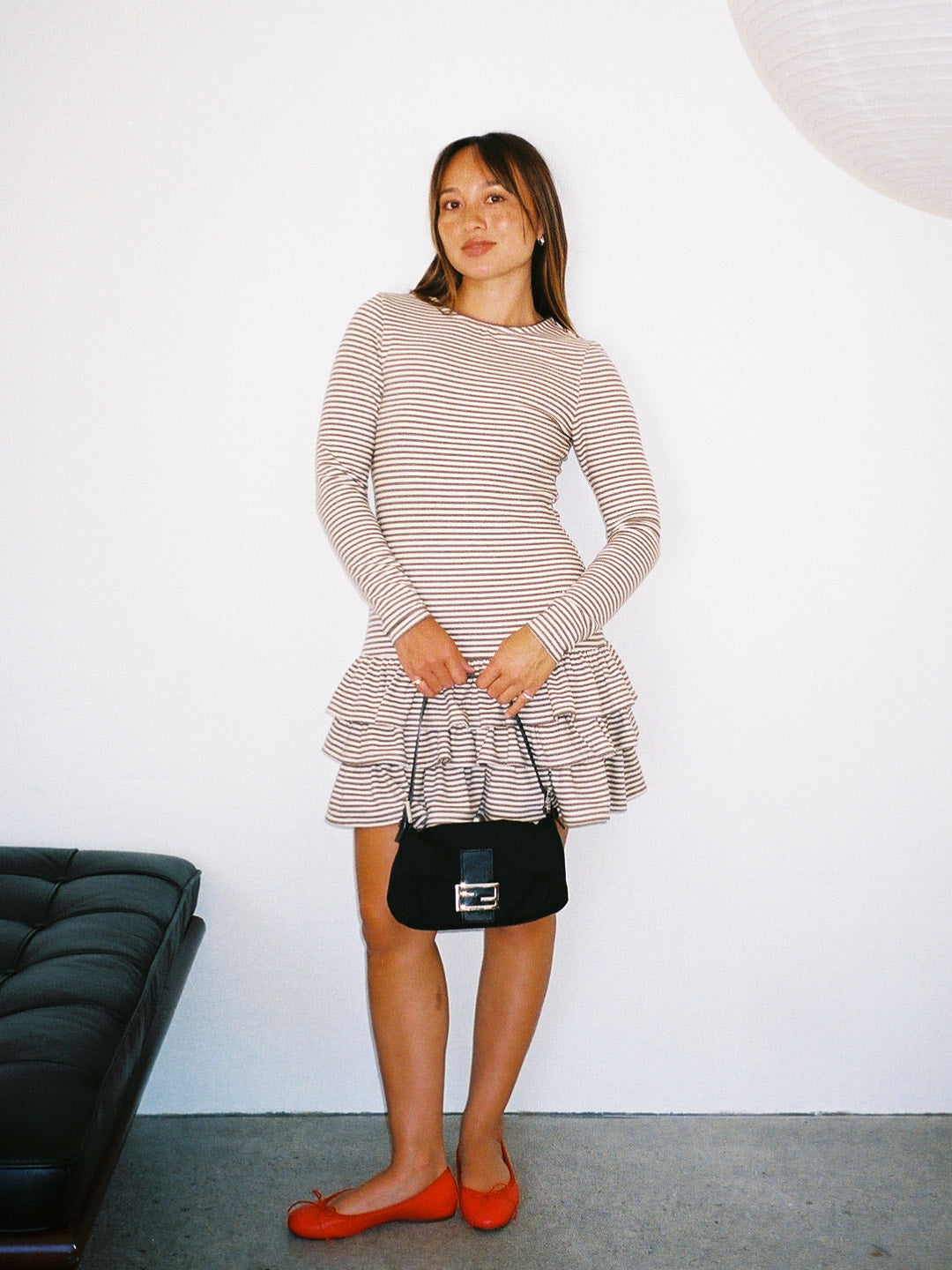 Lisa Says Gah - Colette Mini Dress - Brown Stripe -