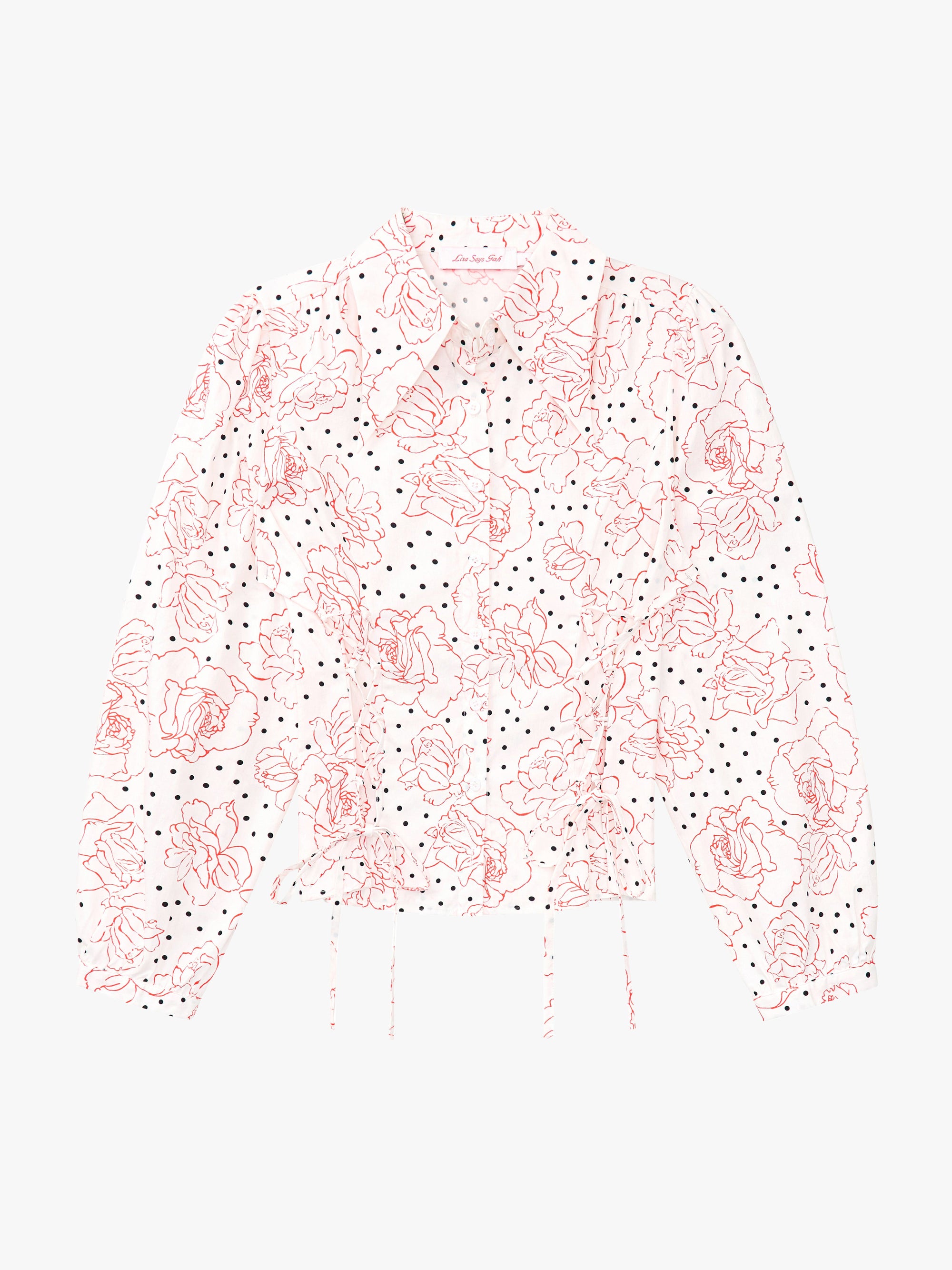 Lisa Says Gah - Jasper Button Up - Rose Dot White -