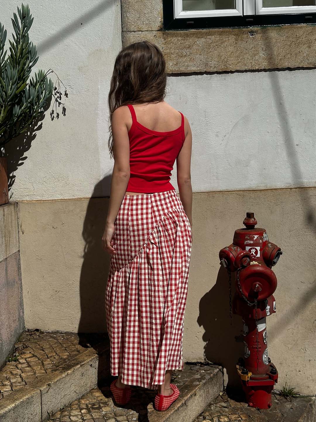 Lisa Says Gah - Maeve Midi Skirt - Cherry -