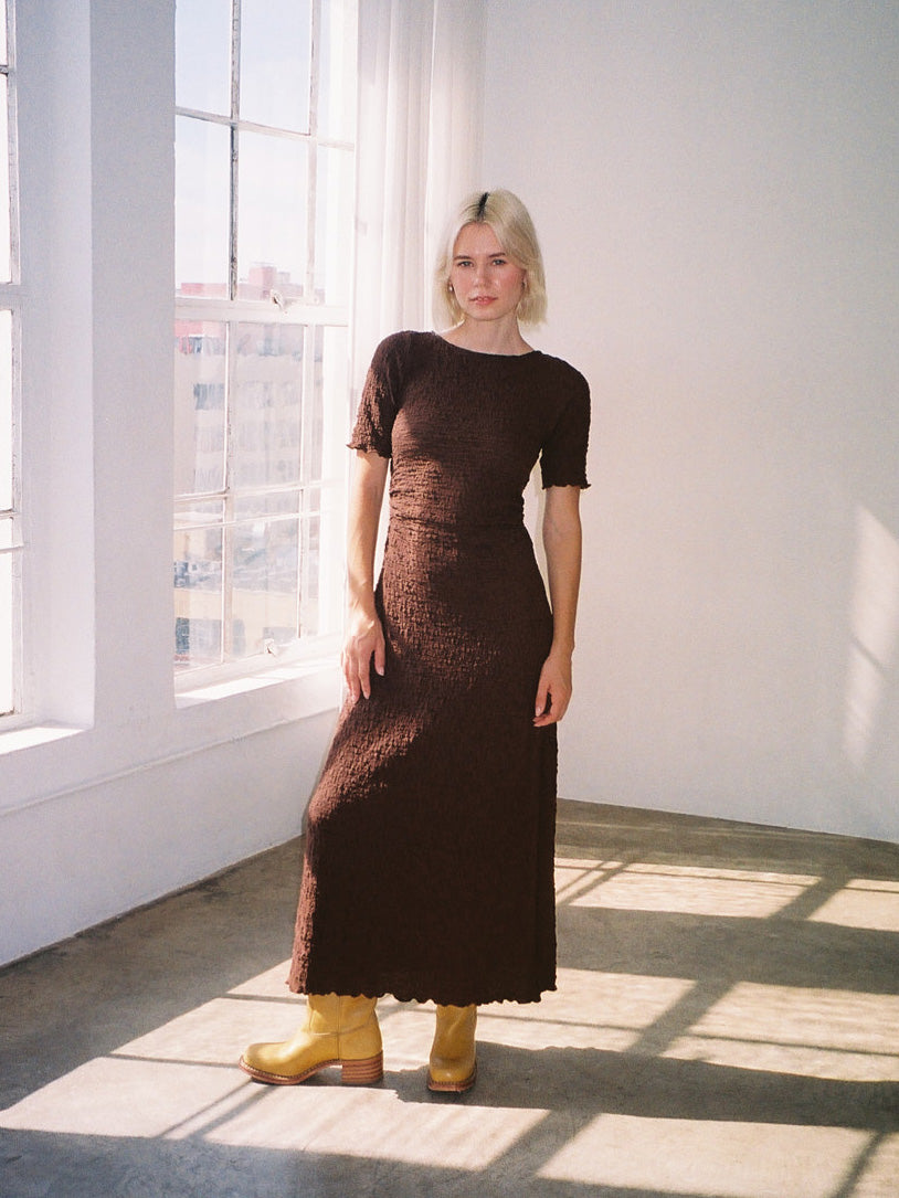 Lisa Says Gah - Maya Short Sleeve Dress - Mocha -
