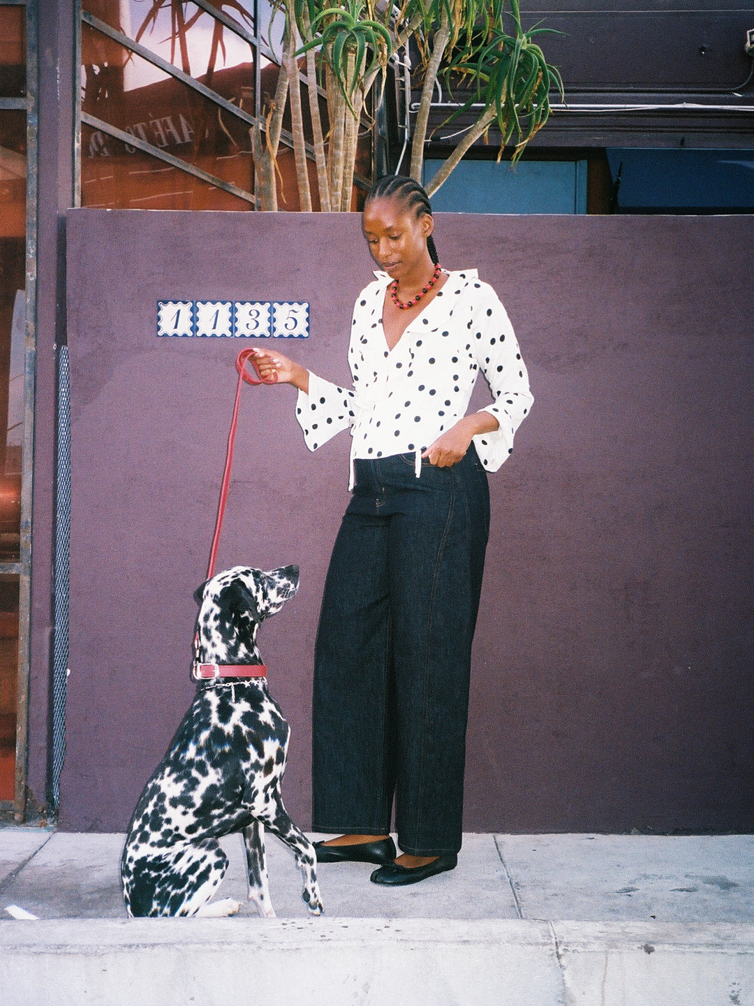 Lisa Says Gah - Ricki Wrap Top - White Dot -