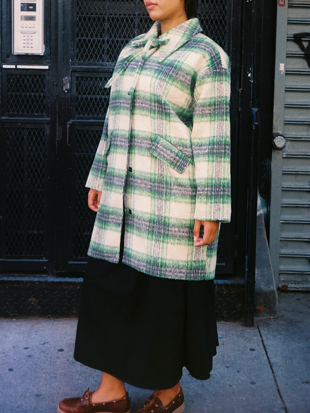 Lisa Says Gah - Chelsea Coat - Moss Plaid -