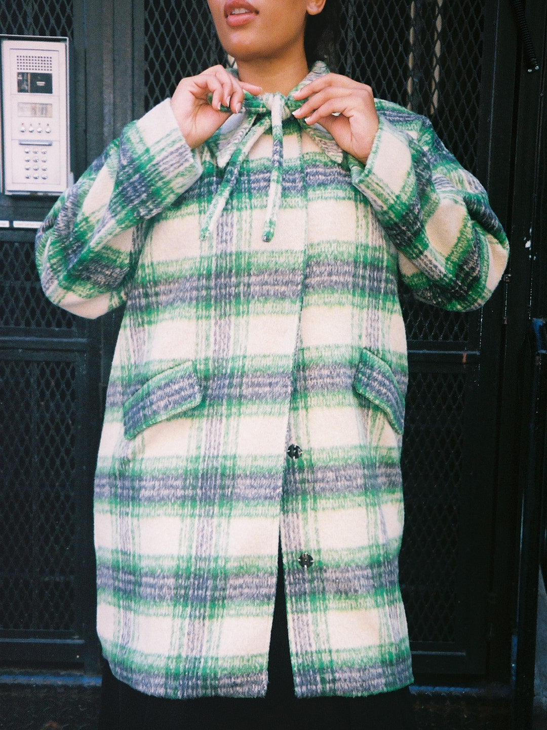 Lisa Says Gah - Chelsea Coat - Moss Plaid -