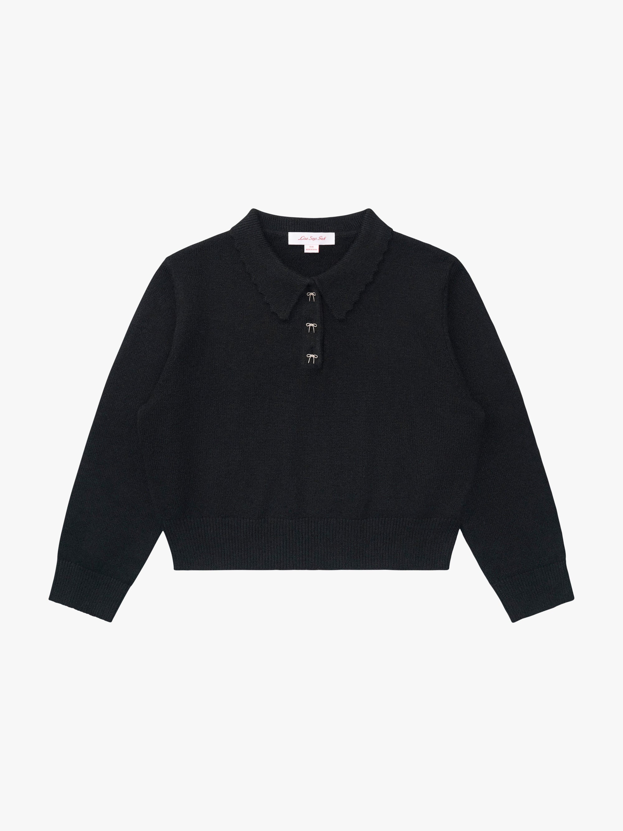 Lisa Says Gah - Posey Polo Sweater - Black -
