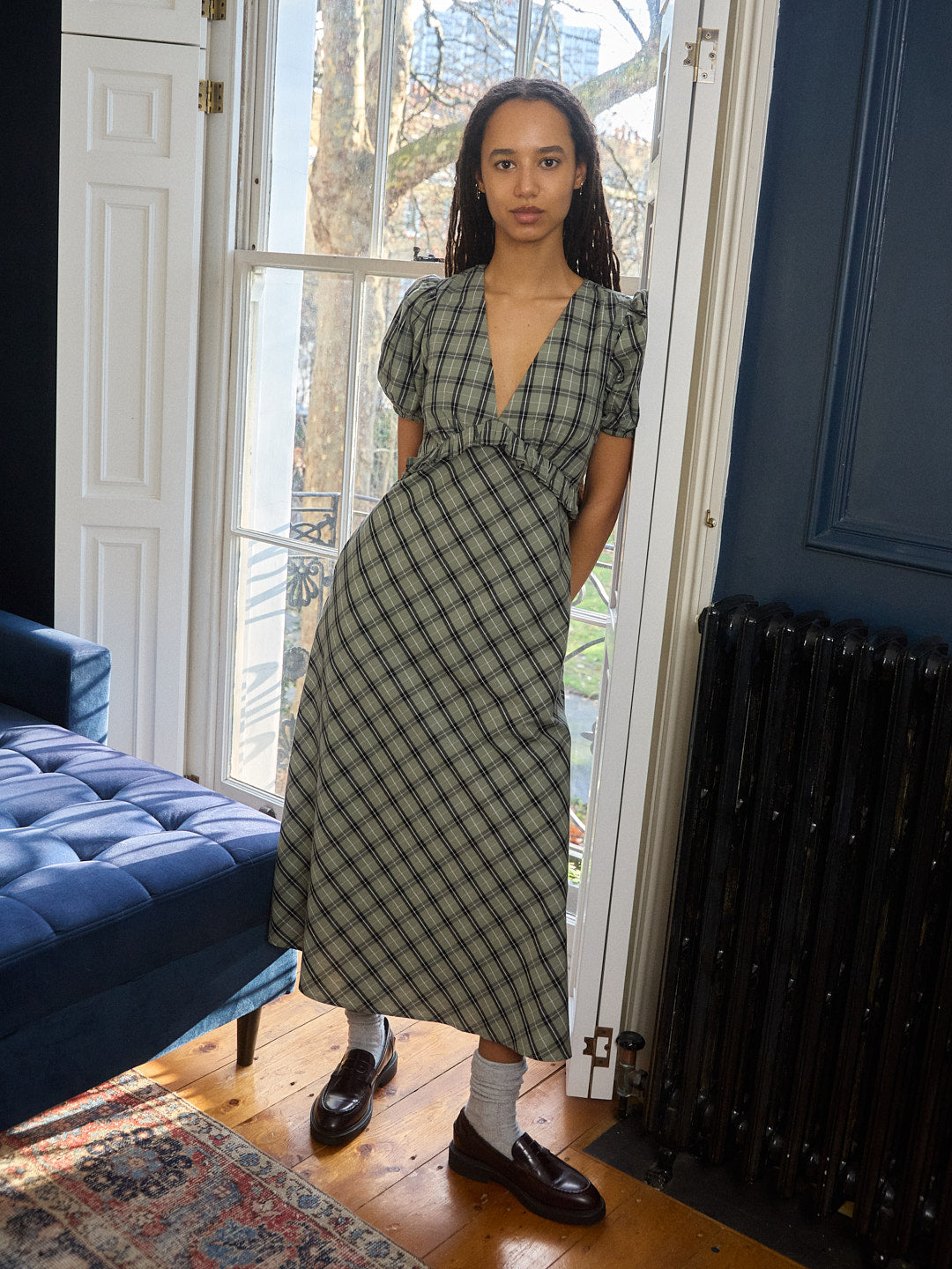 Lisa Says Gah - Emma Dress - Moss Plaid -