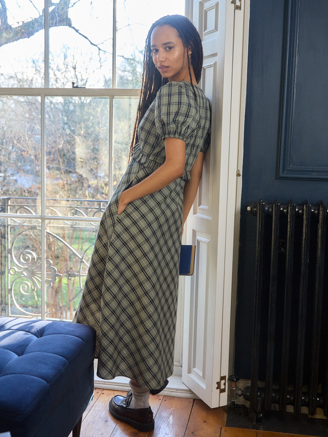 Lisa Says Gah - Emma Dress - Moss Plaid -