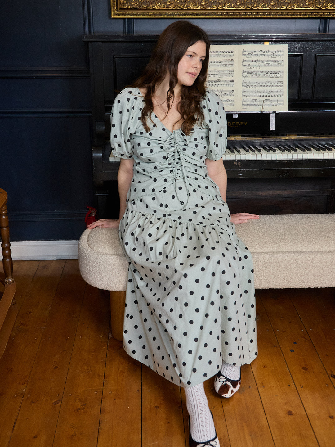 Lisa Says Gah - Margaret Top - Mint Chip Dot -