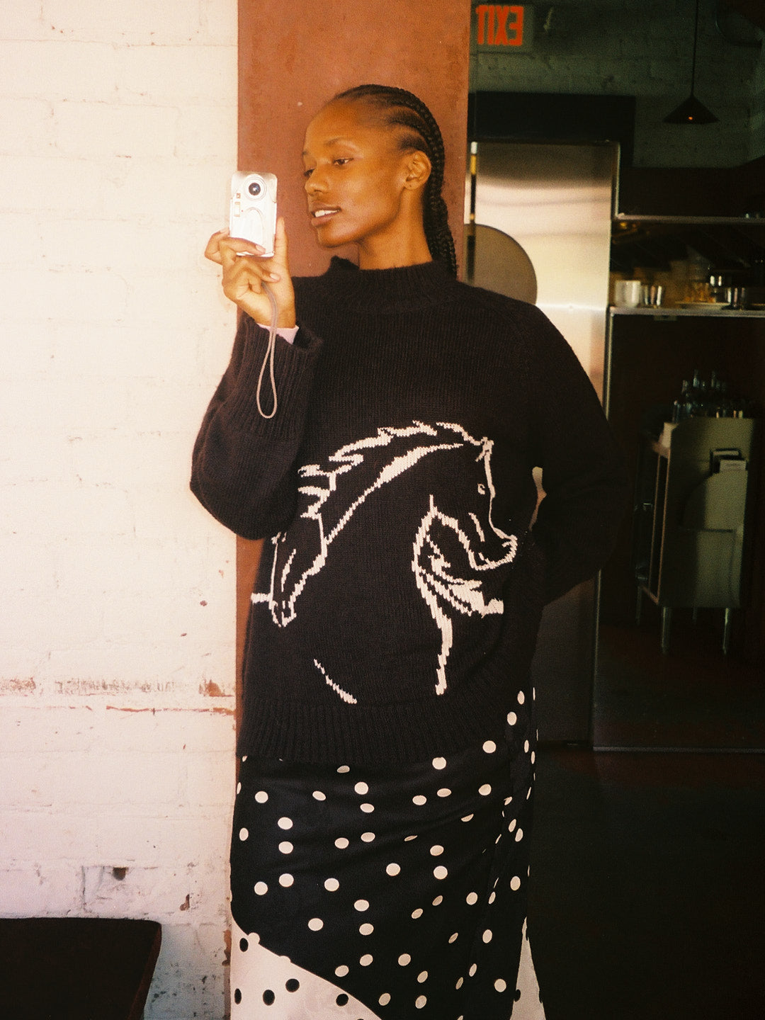 Lisa Says Gah - Louise Mockneck Sweater - Horses -