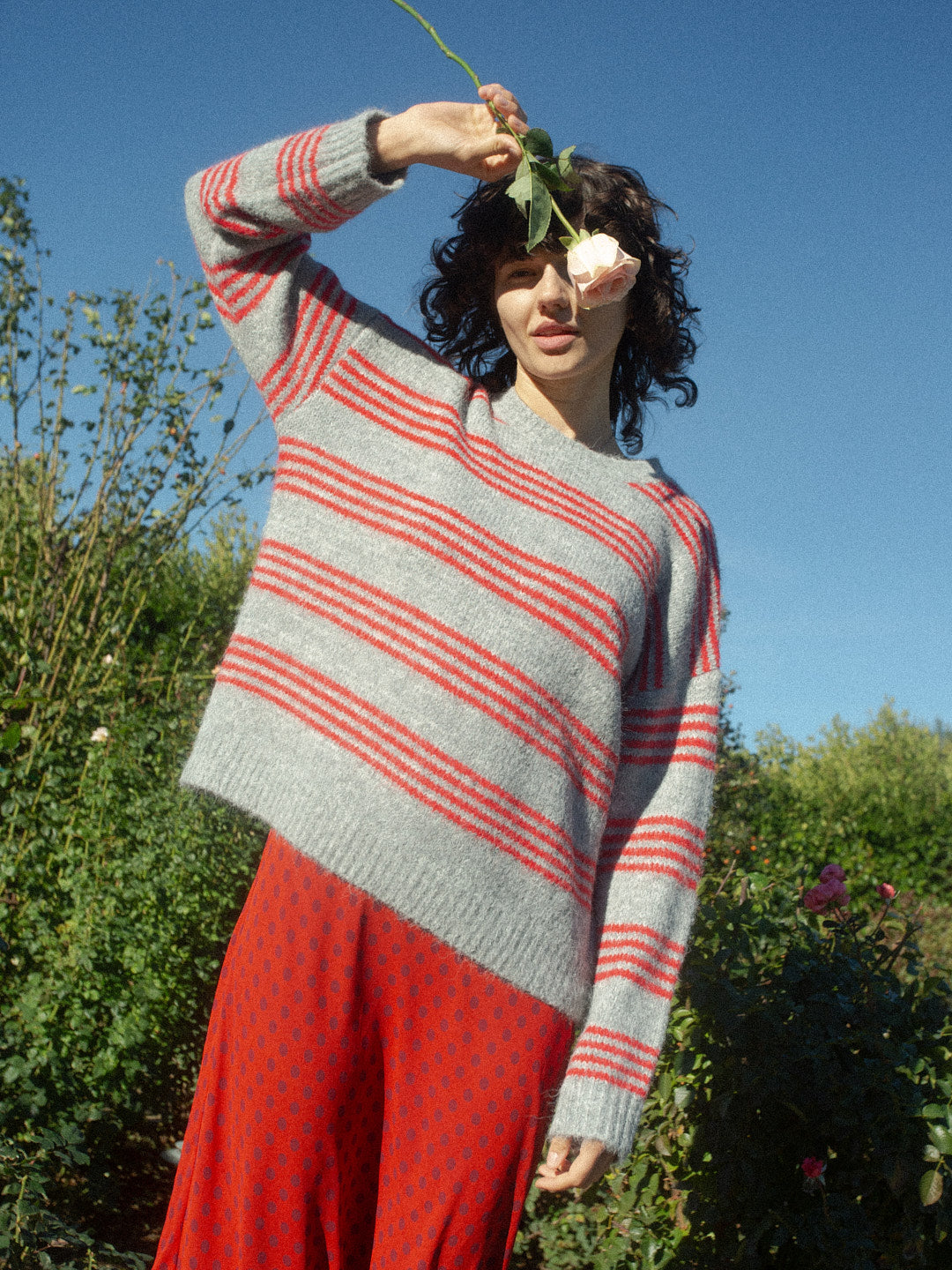 Lisa Says Gah - Bronte Sweater - Grey Stripe -