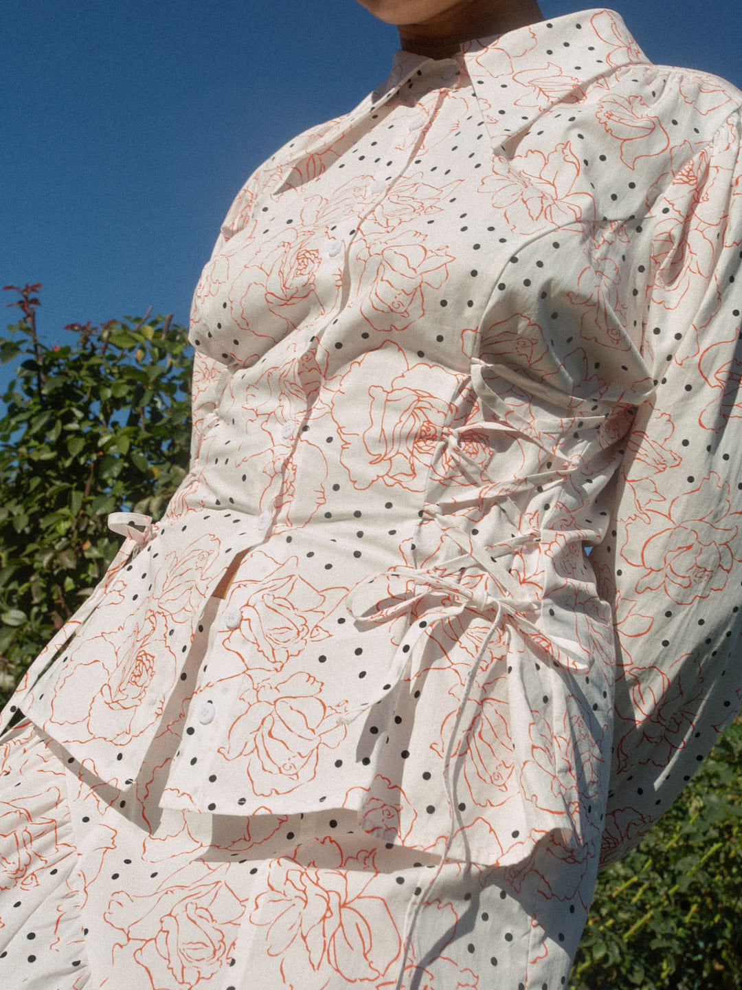 Lisa Says Gah - Jasper Button Up - Rose Dot White -