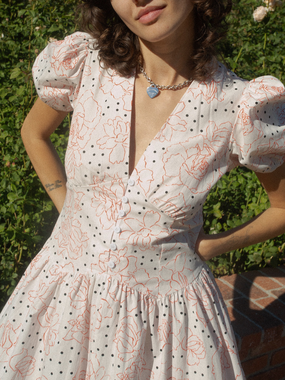 Lisa Says Gah - Elizabeth Dress - Rose White Dot -