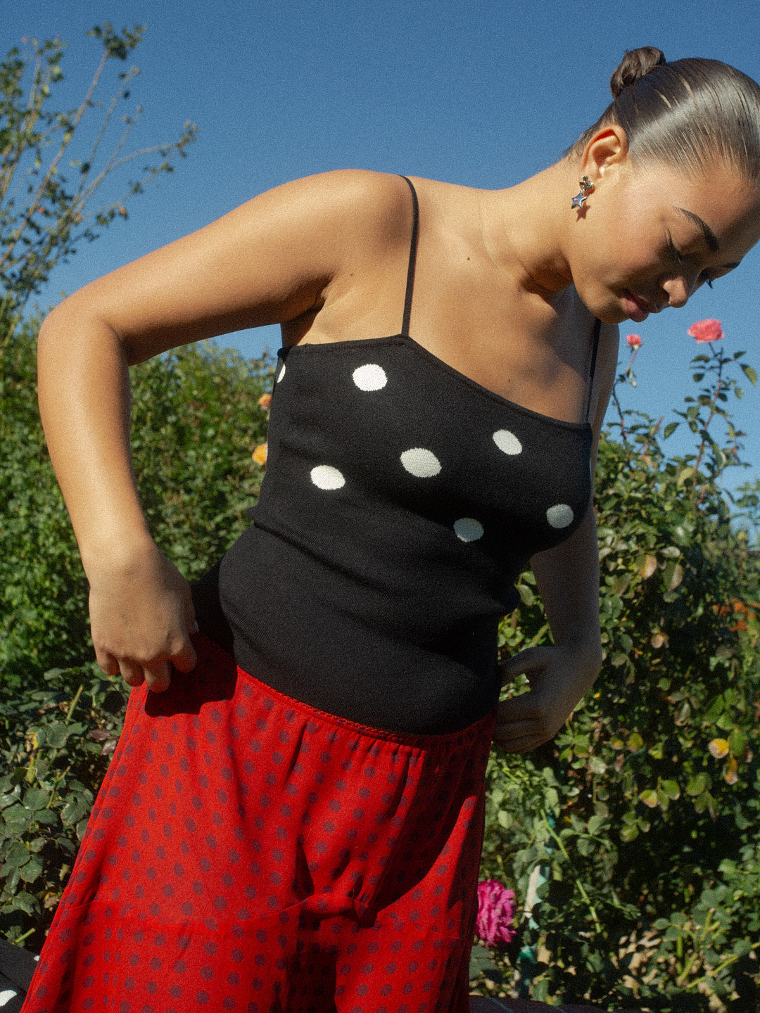 Lisa Says Gah - Emi Tank - Black/White Dot -