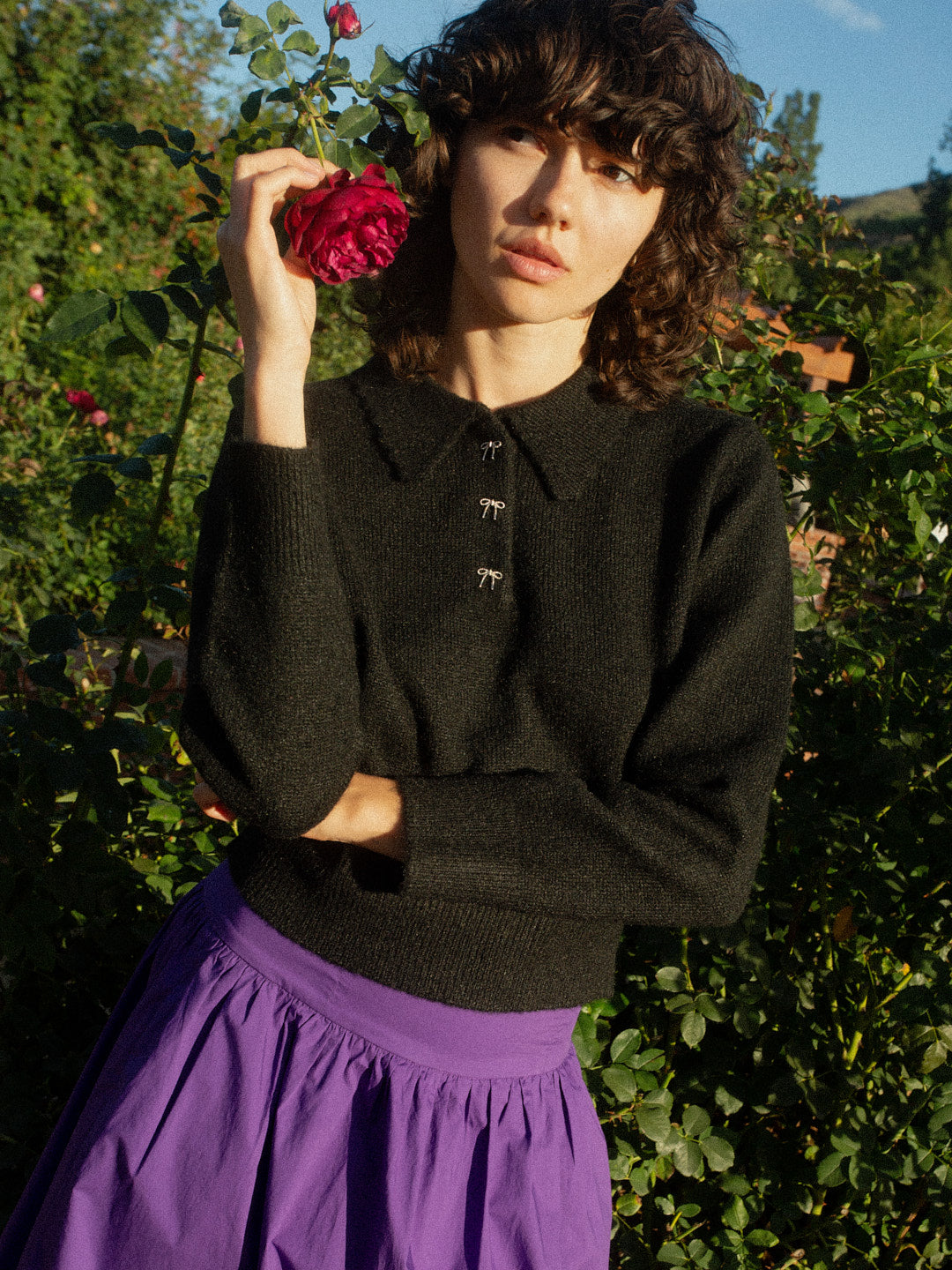 Lisa Says Gah - Posey Polo Sweater - Black -