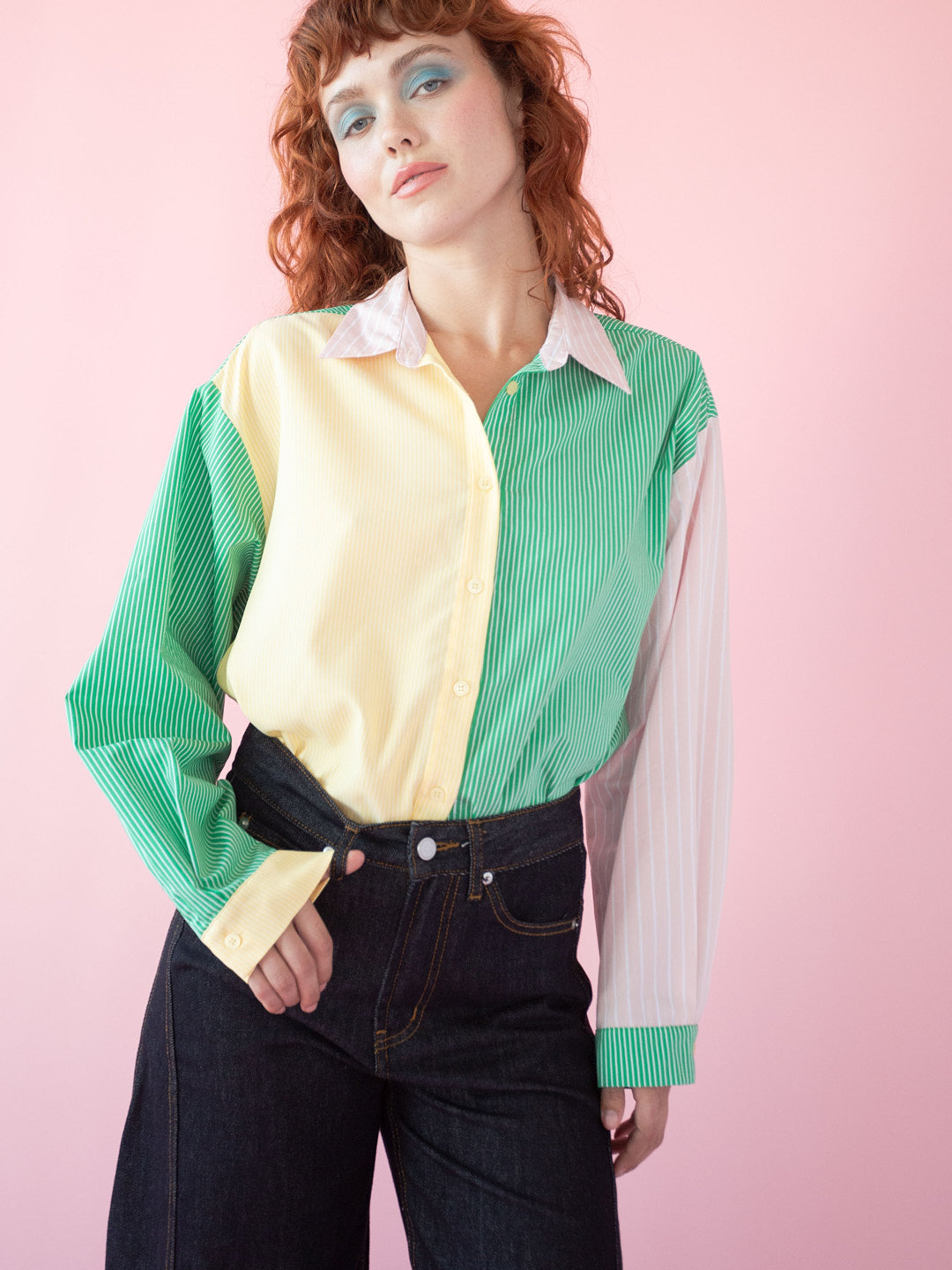 Lisa Says Gah - Amy Long Sleeve Button Up - Soft Stripe -