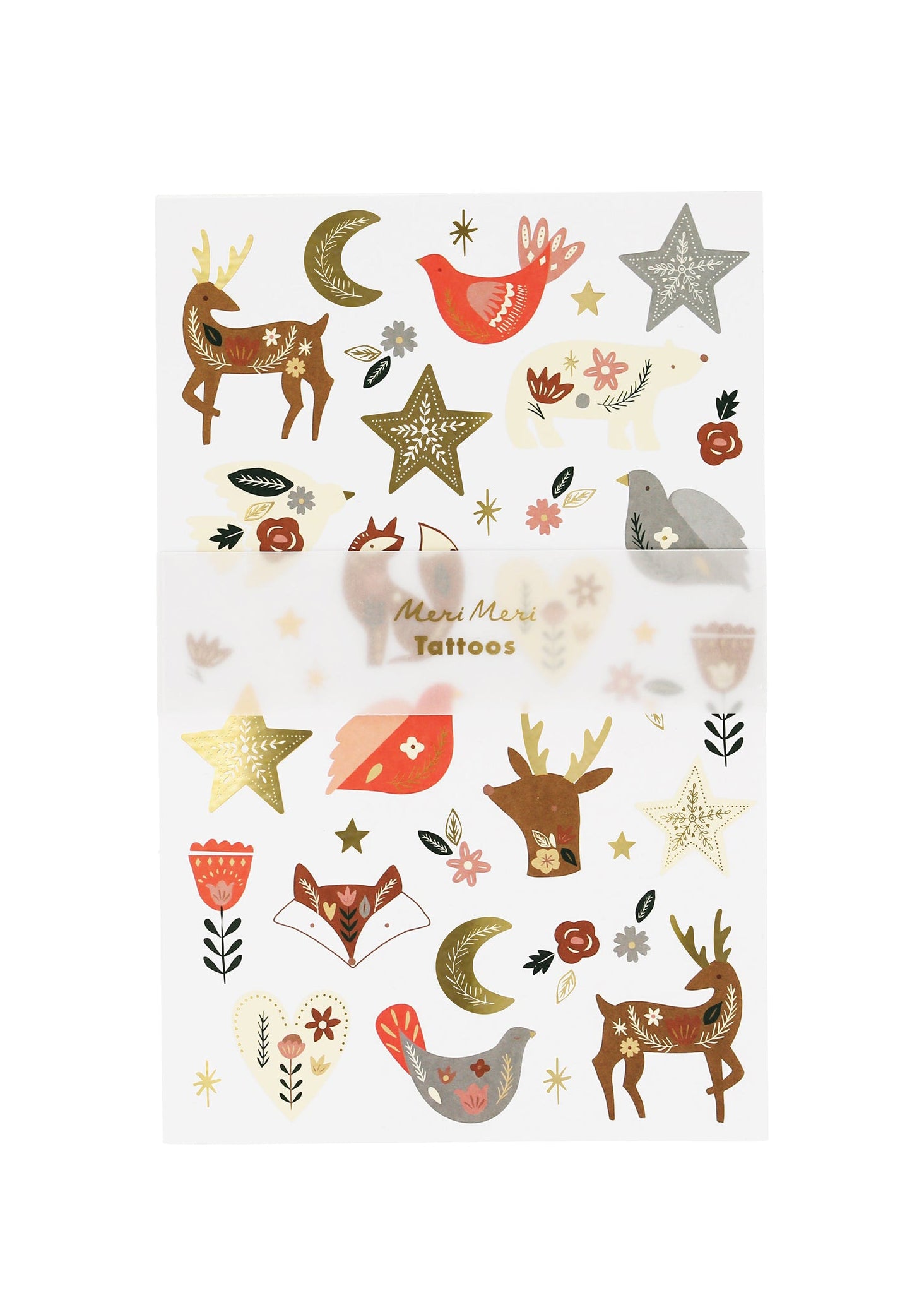 Meri Meri - Folk Woodland Tattoo Sheet -