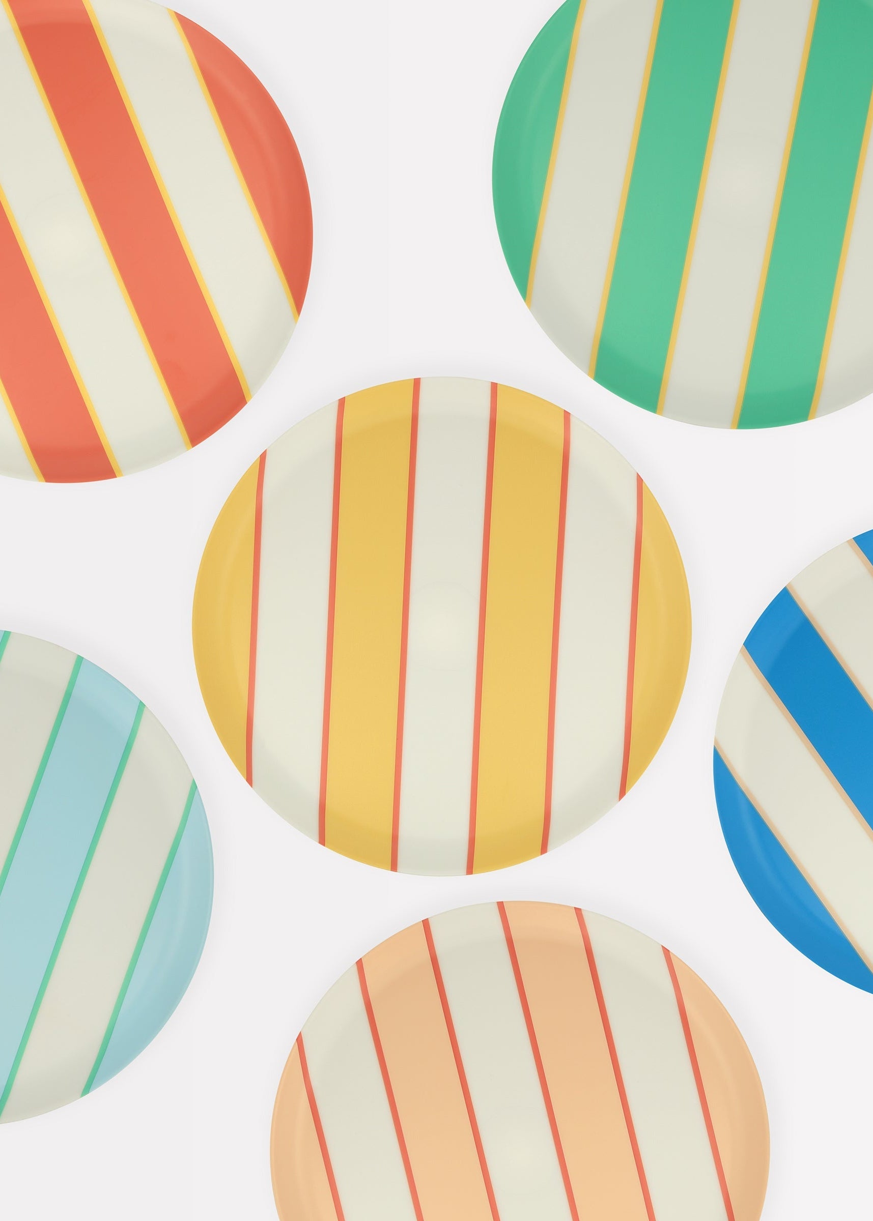 Meri Meri - Mixed Stripe Reusable Small Plates -
