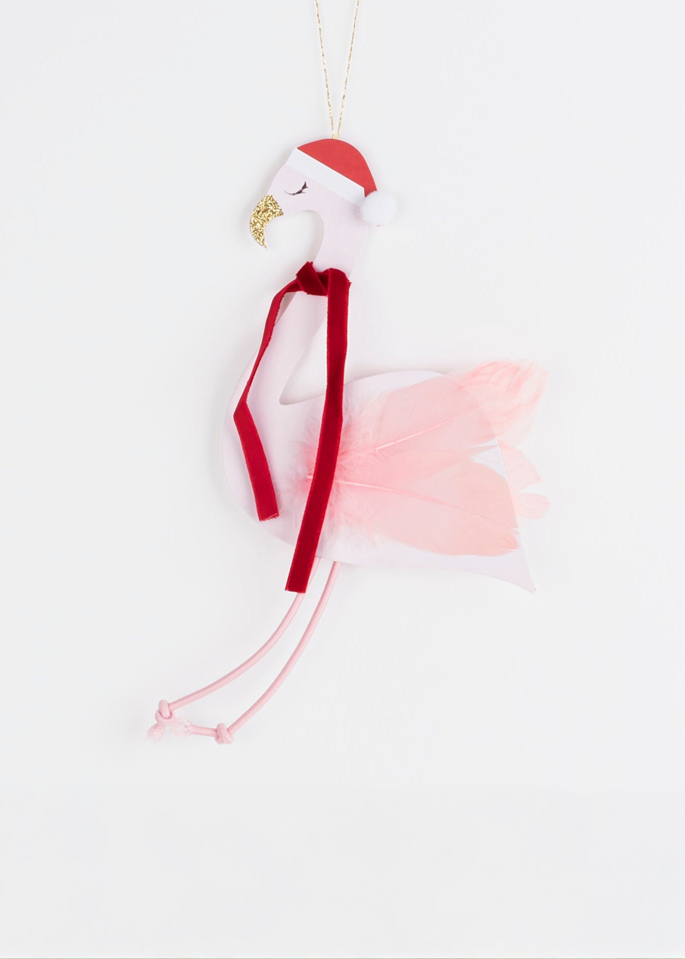 Meri Meri - Jolly Flamingo Decoration Christmas Card -