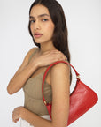 Hyer Goods - Luxe Mini Shoulder Bag - Bright Red Croco -