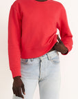 Organic Basics - Weekend Crop Crewneck - Strawberry -