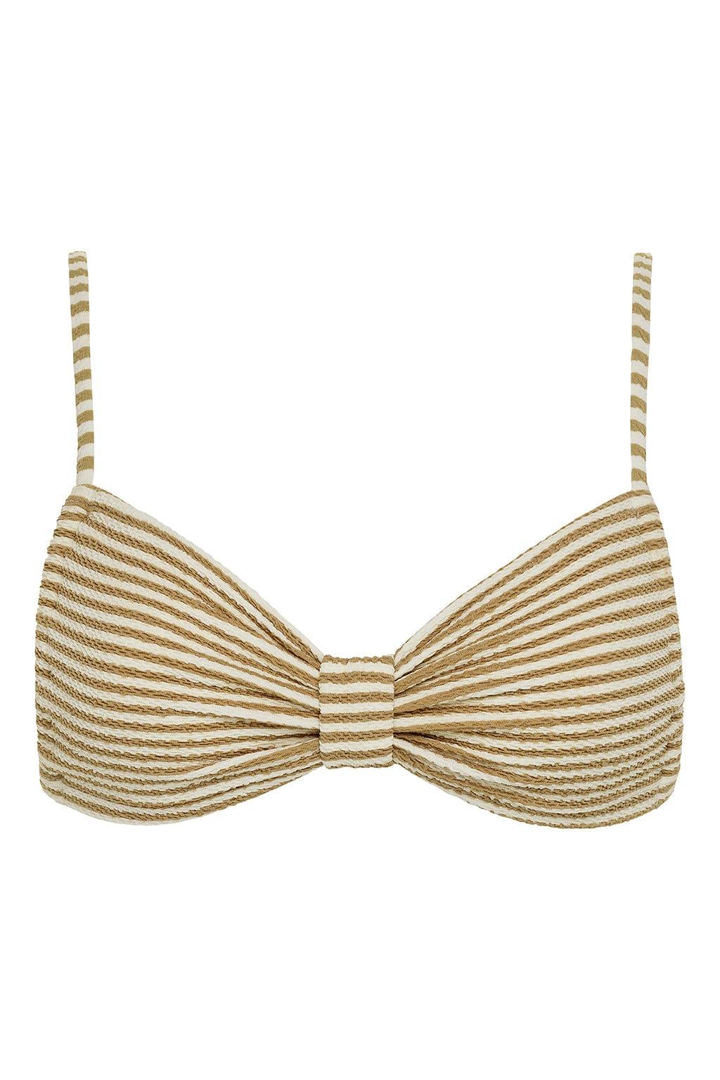Montce - Neutral Stripe Devin Bikini Top -