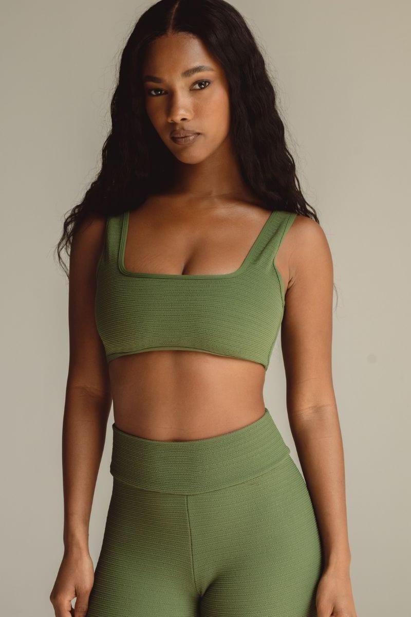 Montce - Olive Micro Scrunch Allie Bikini Top -