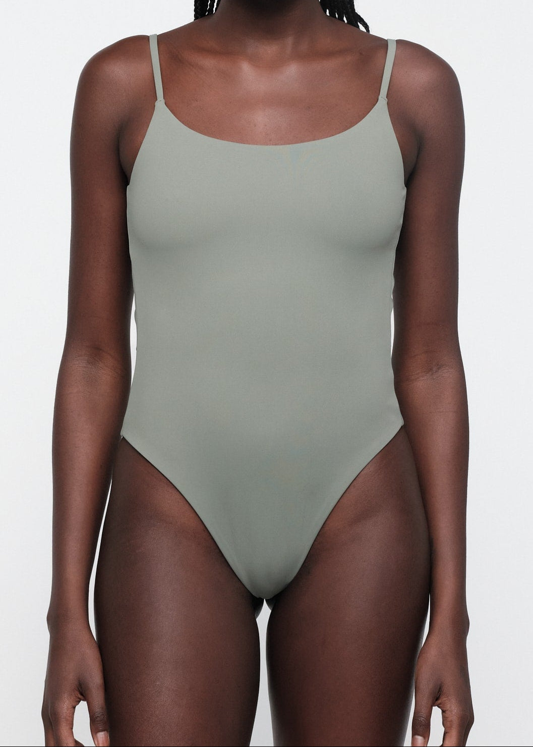 Organic Basics - Swim Open Back One-Piece - Seaweed -