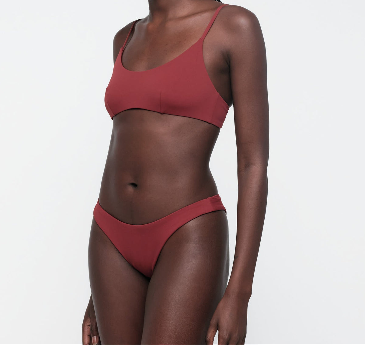 Organic Basics - Swim Scoop Bikini Top - Hibiscus Kiss -