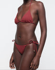 Organic Basics - Swim Triangle Bikini Top - Hibiscus Kiss -