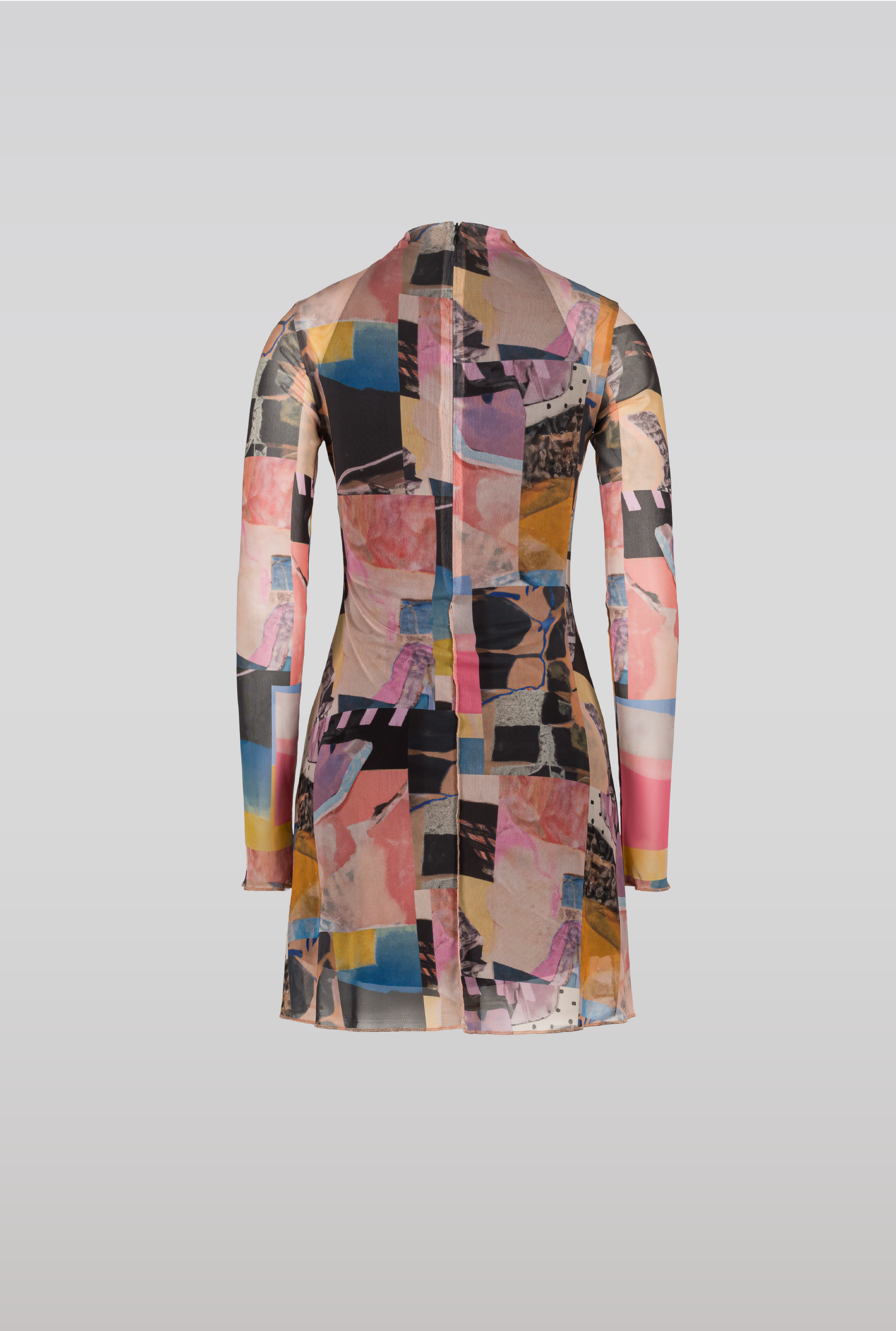 SAEMDI - ELNA PRINTED MESH MINI DRESS -