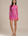 Saemdi - Ceyra Printed Mesh Mini Dress -