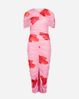Saemdi - Poppy Floral Mesh Cape Dress -
