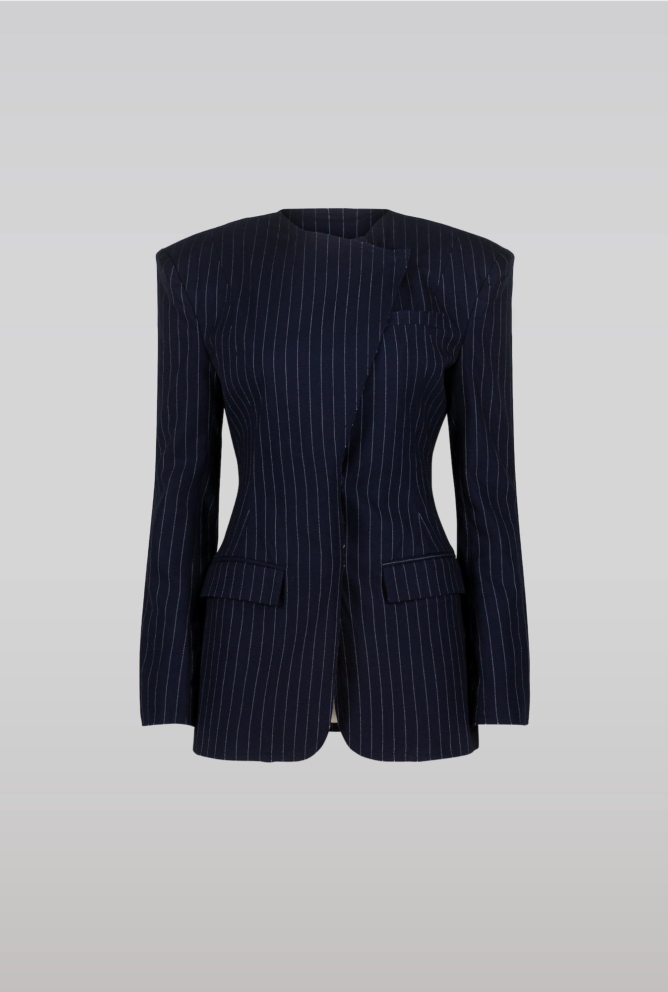 Navy Pinstripe Suit Jacket