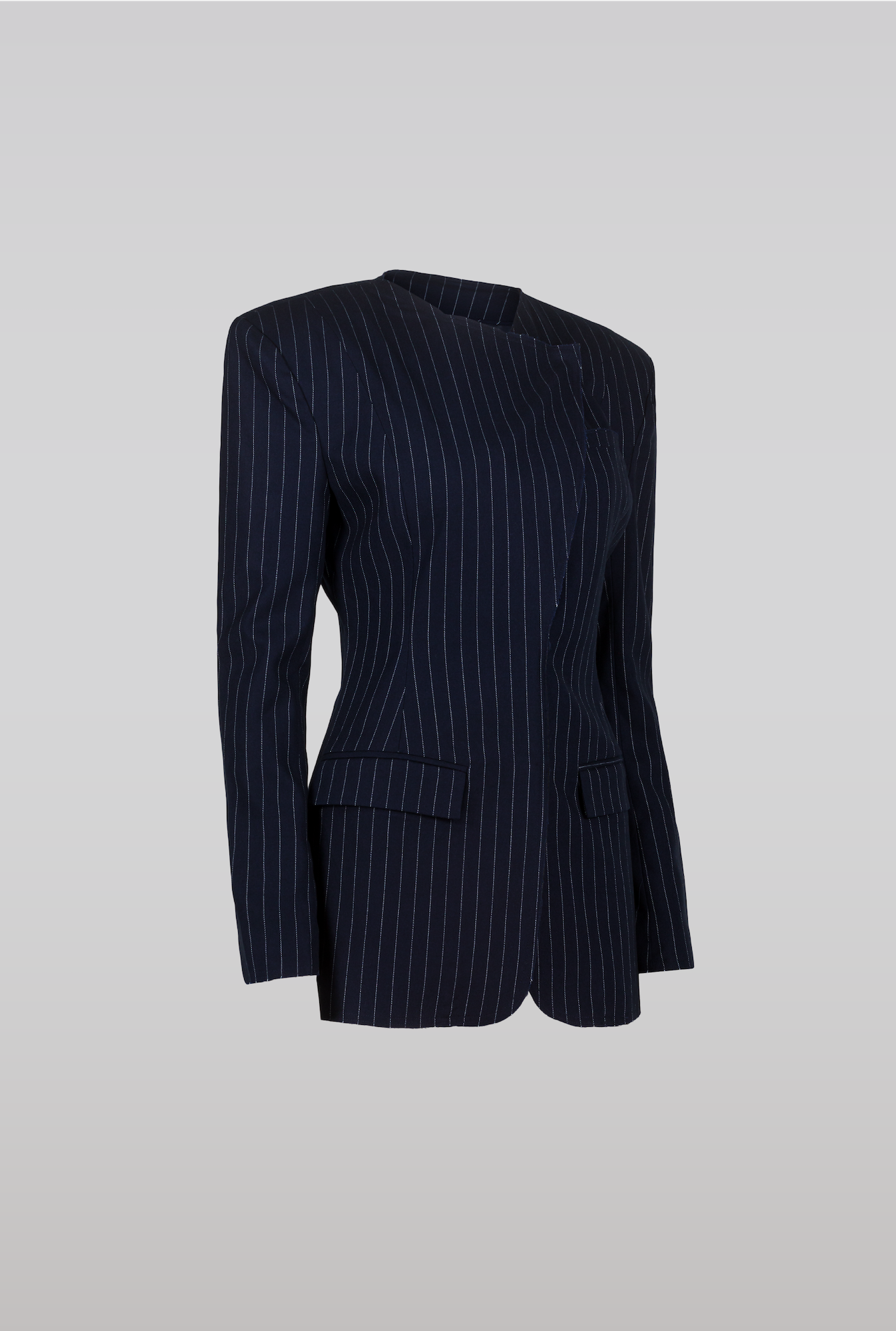 Navy Pinstripe Suit Jacket