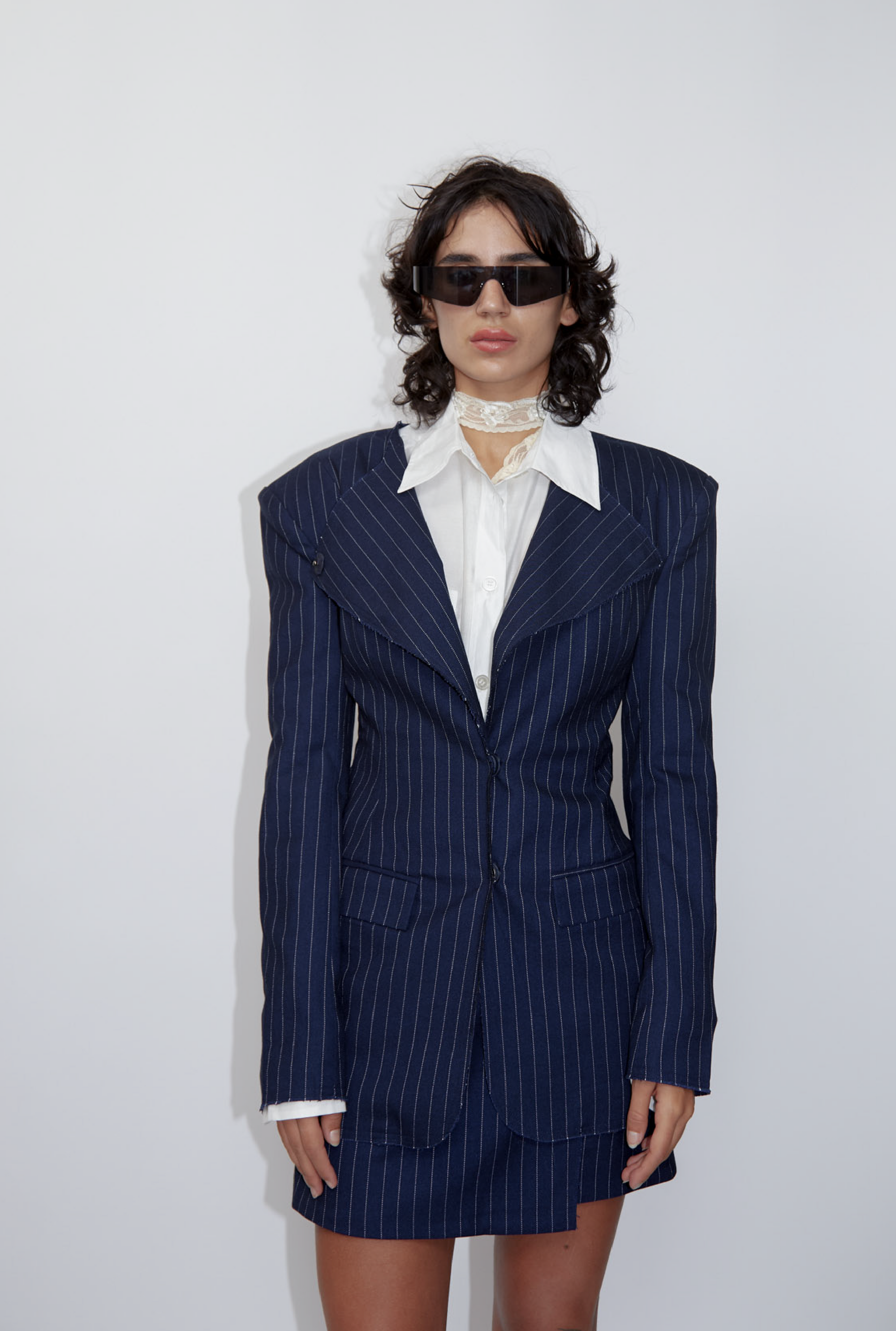 Navy Pinstripe Suit Jacket