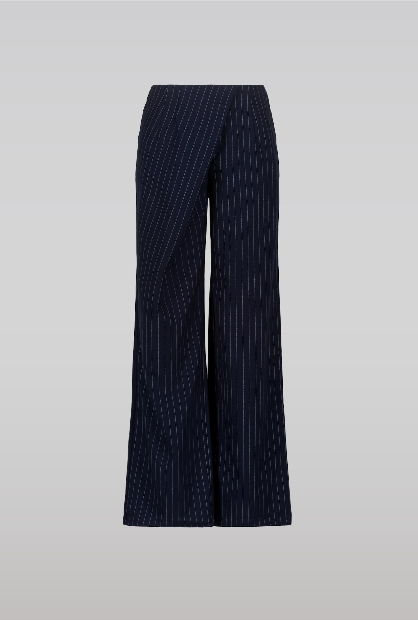 Navy Pinstripe Trousers