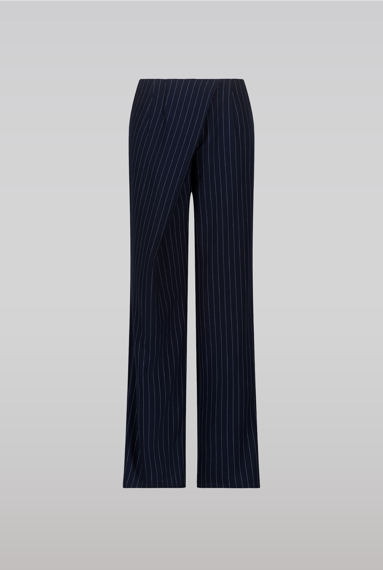 Navy Pinstripe Trousers