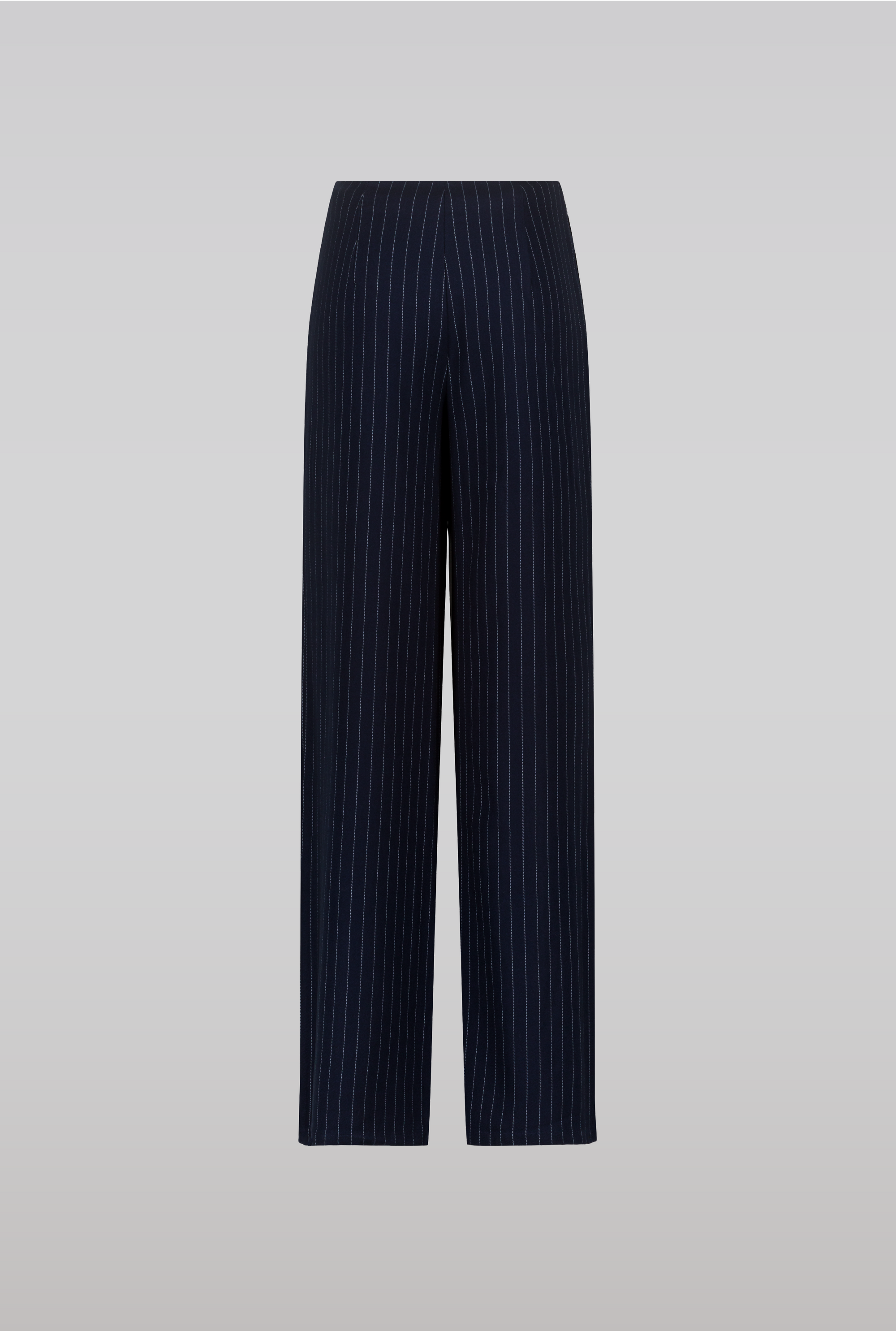 Navy Pinstripe Trousers
