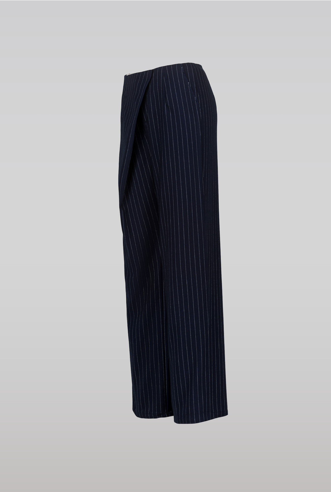 Navy Pinstripe Trousers