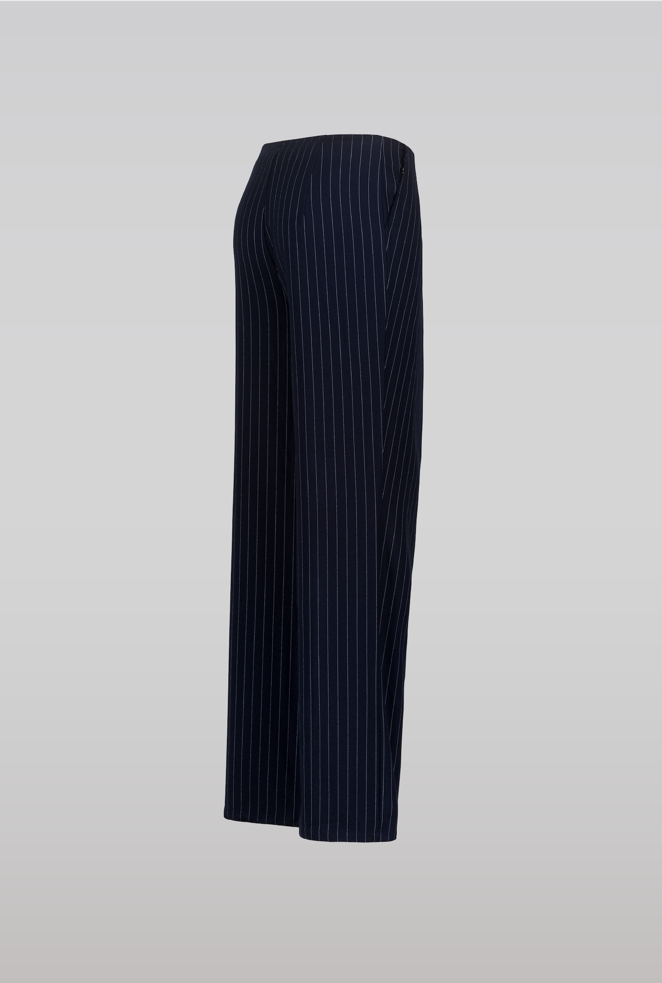 Navy Pinstripe Trousers