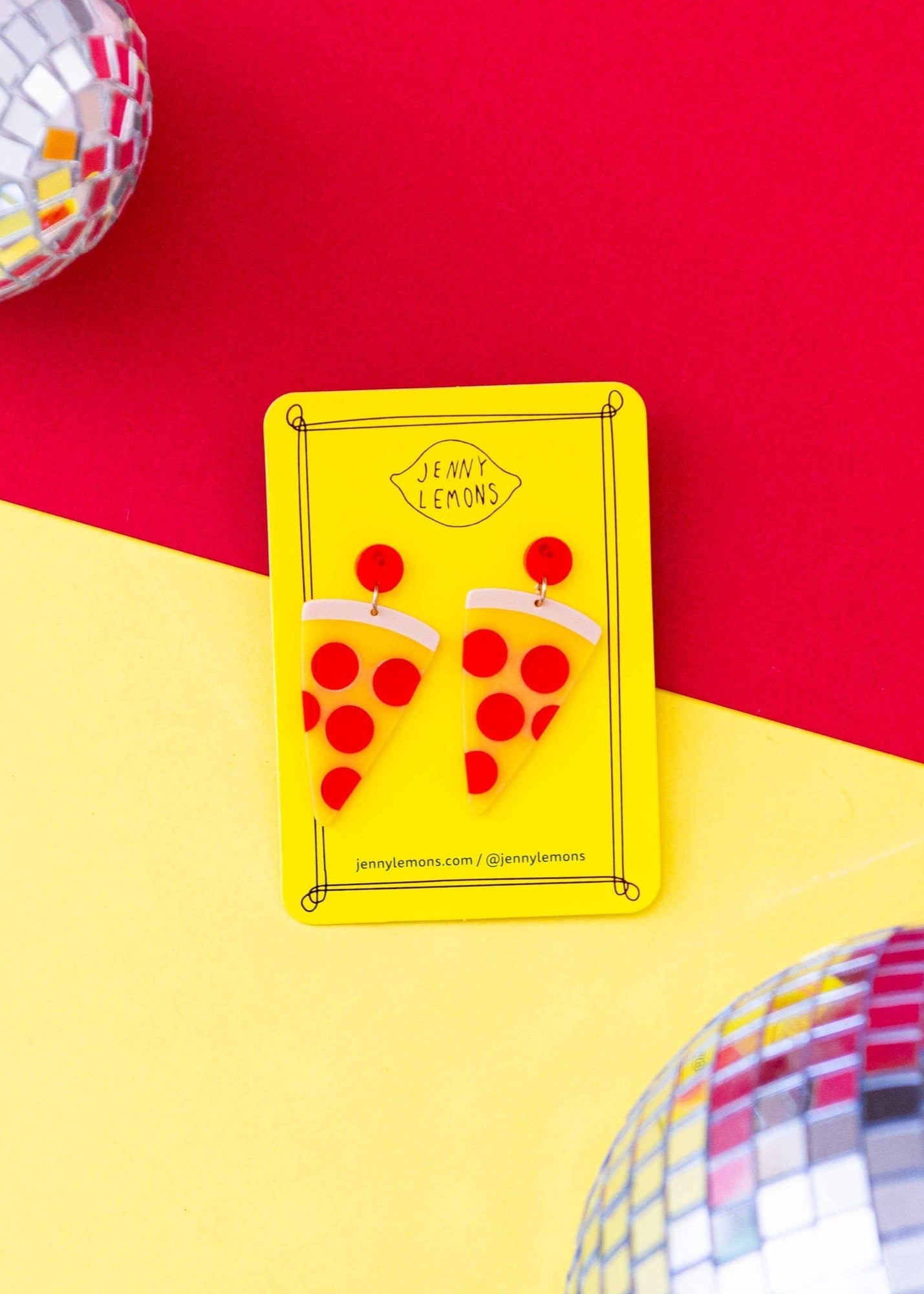 Jenny Lemons - Pizza Acetate Earrings -