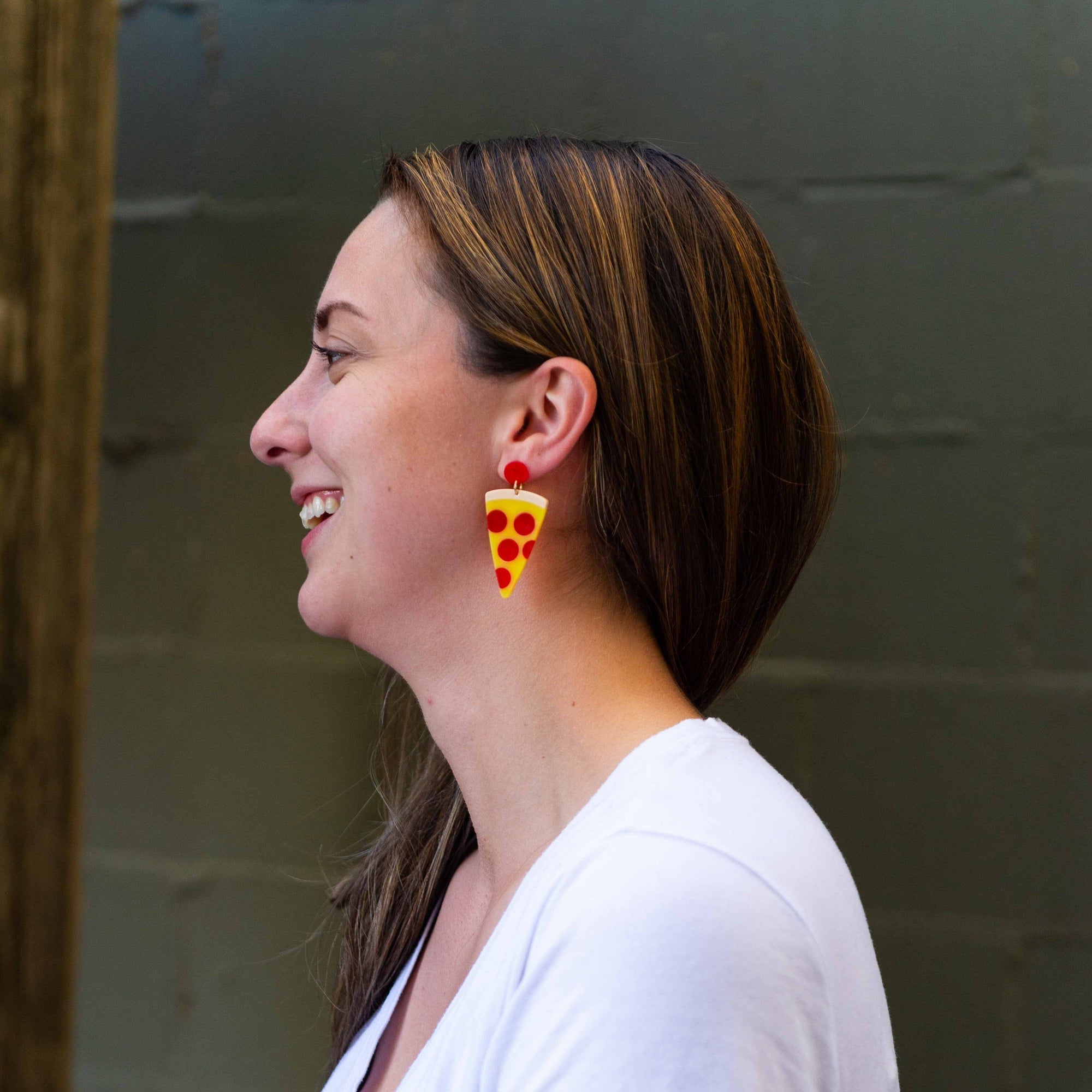 Jenny Lemons - Pizza Acetate Earrings -