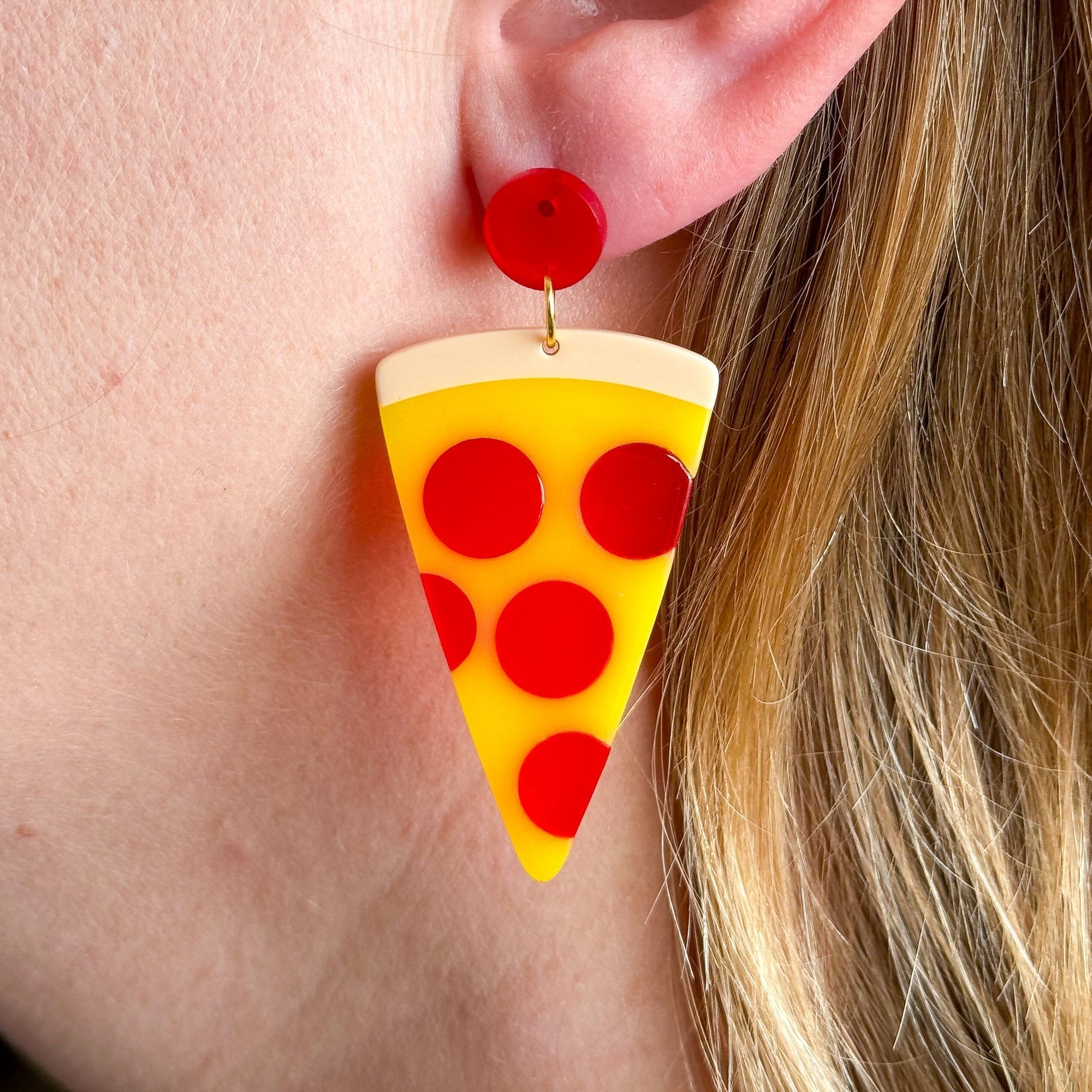 Jenny Lemons - Pizza Acetate Earrings -