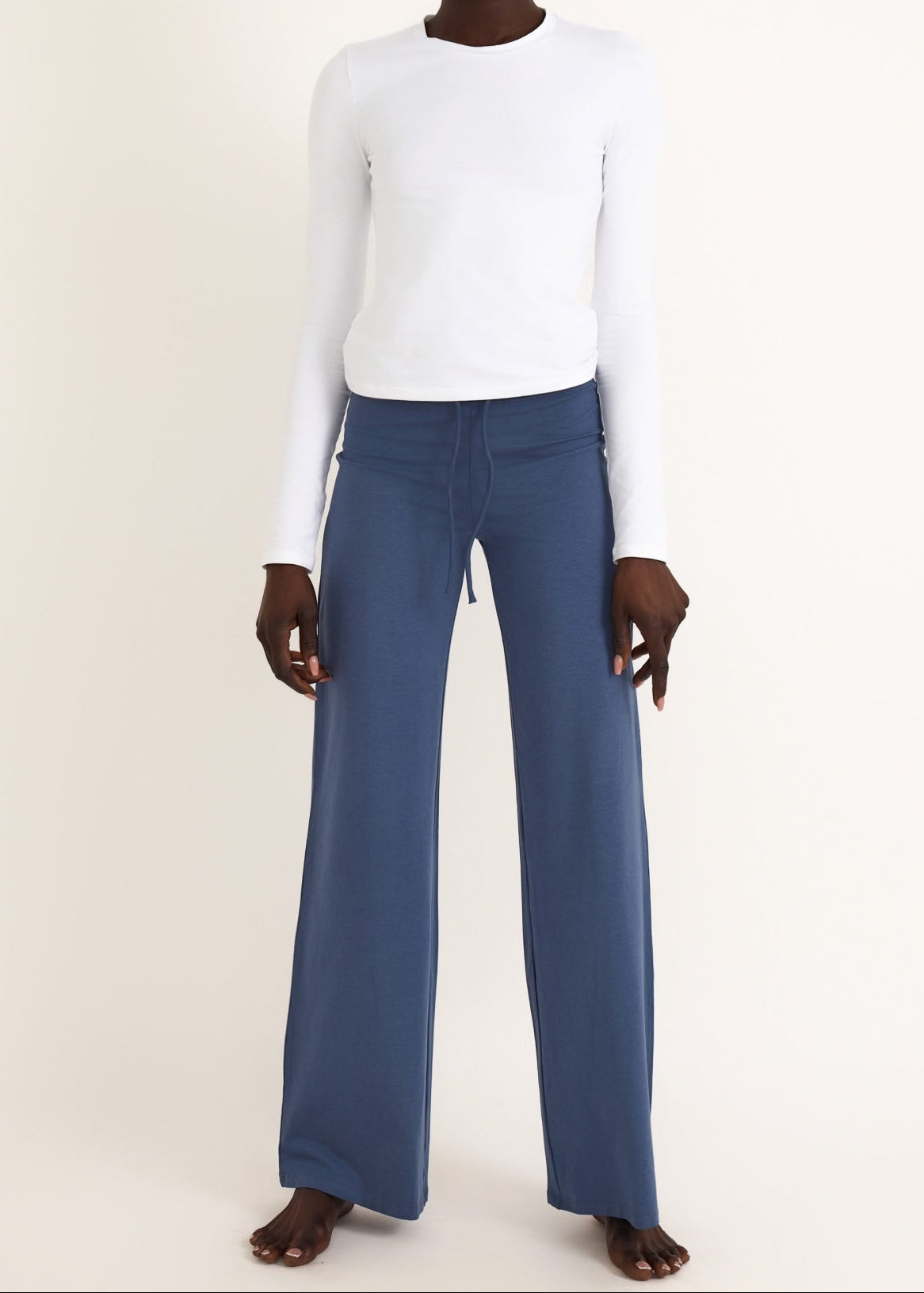 Organic Basics - Everyday Straight Leg Pants - Stone Blue -
