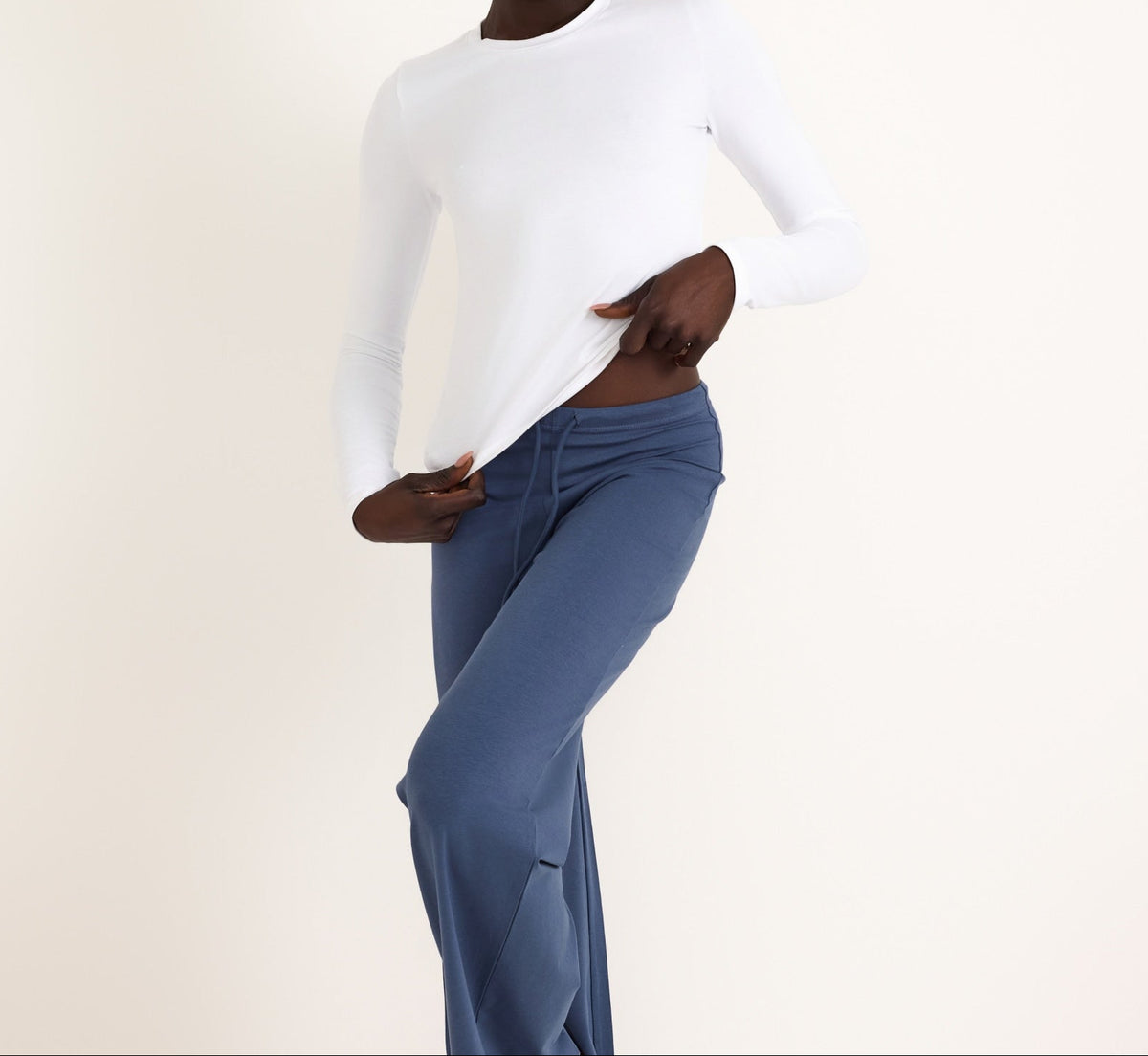 Organic Basics - Everyday Straight Leg Pants - Stone Blue -