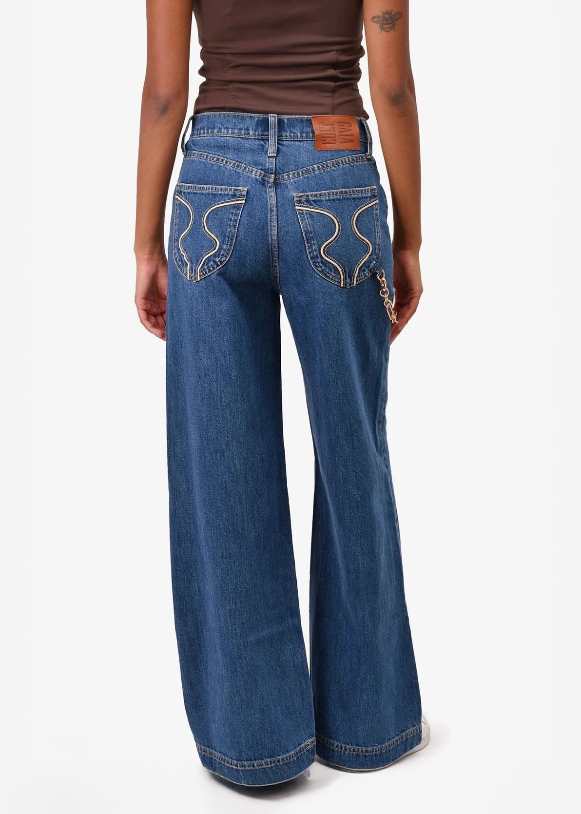 Cult Gaia x Gap - High Rise Stride Chain Jeans - Medium Indigo -