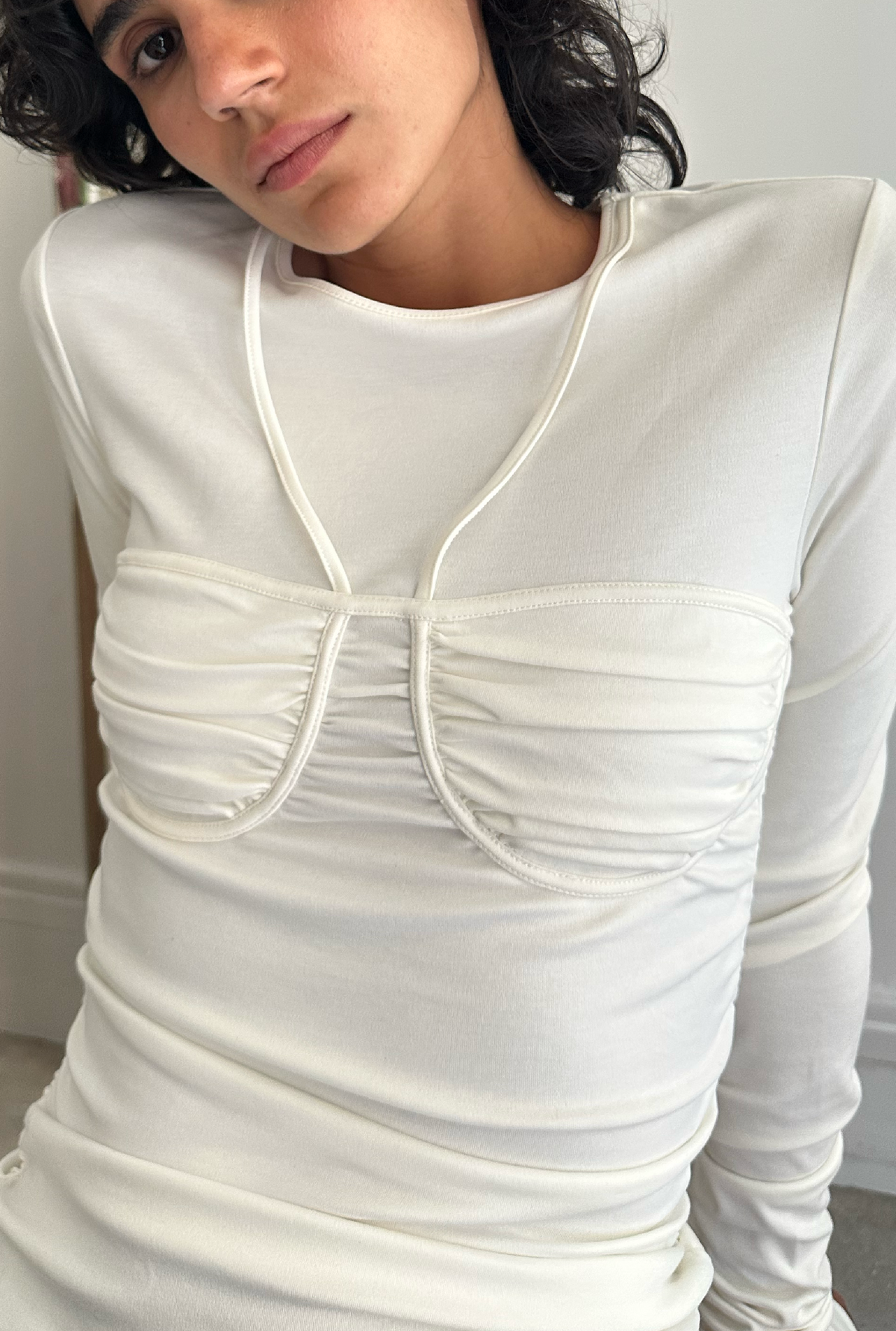 SAEMDI - BLANCHE FITTED JERSEY BRA TOP -