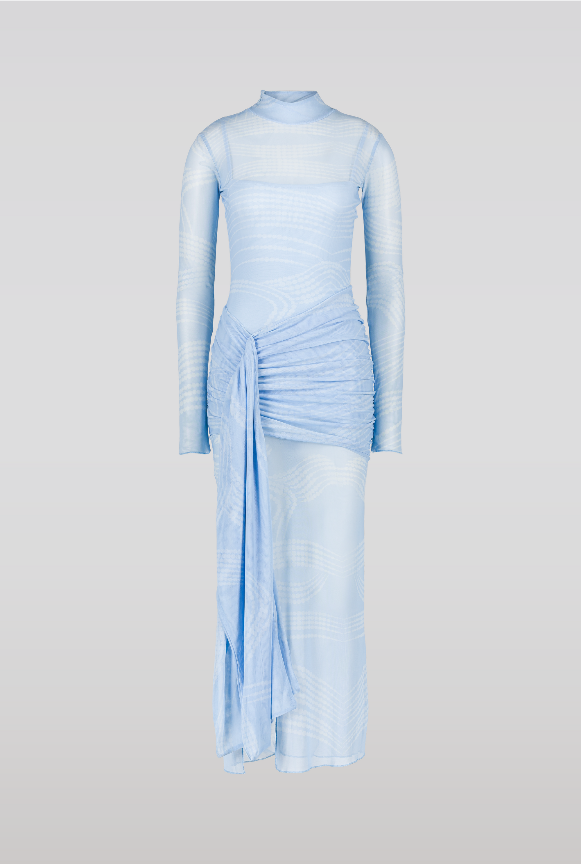 SAEMDI - ORIA DRAPED MESH DRESS -