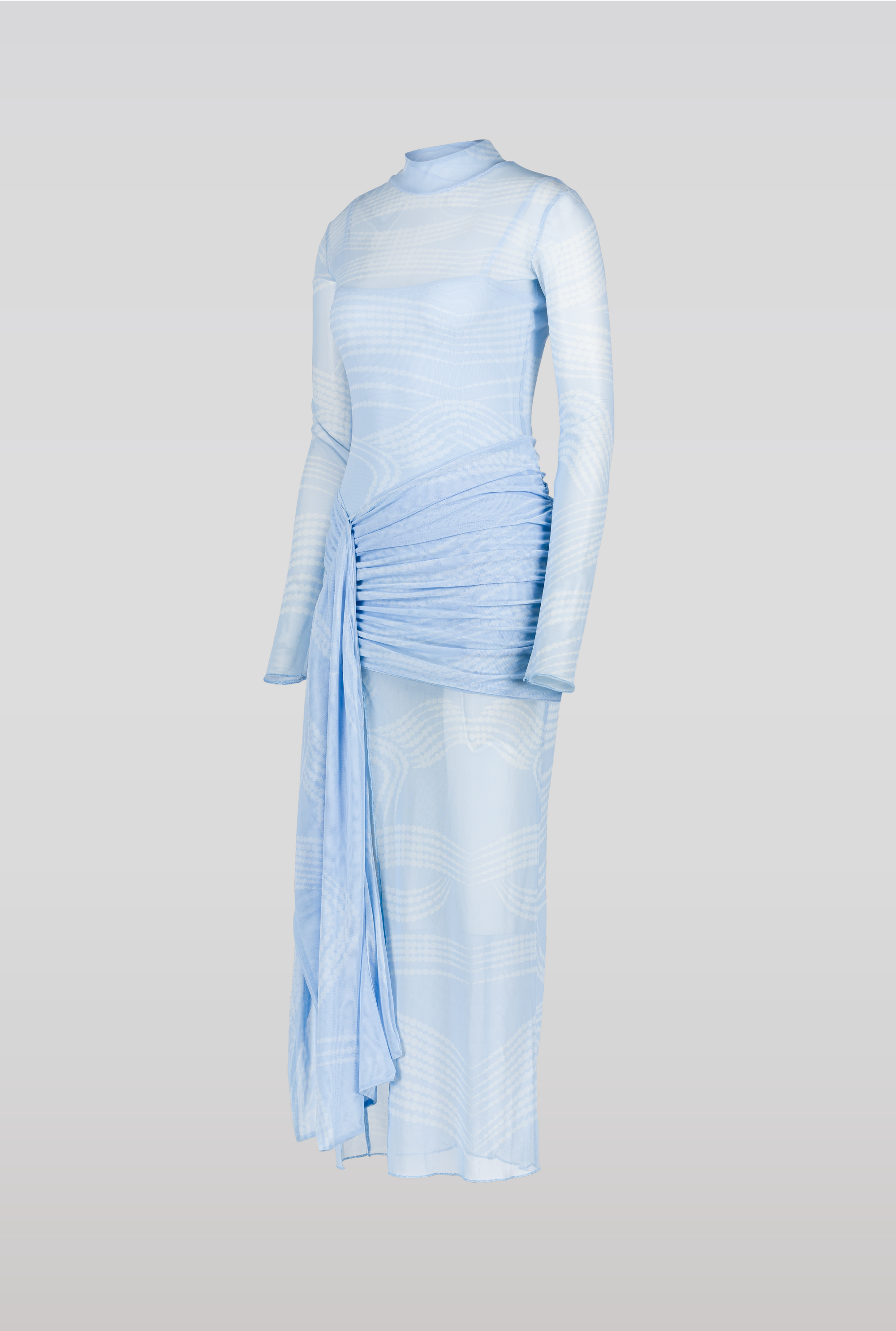 SAEMDI - ORIA DRAPED MESH DRESS -