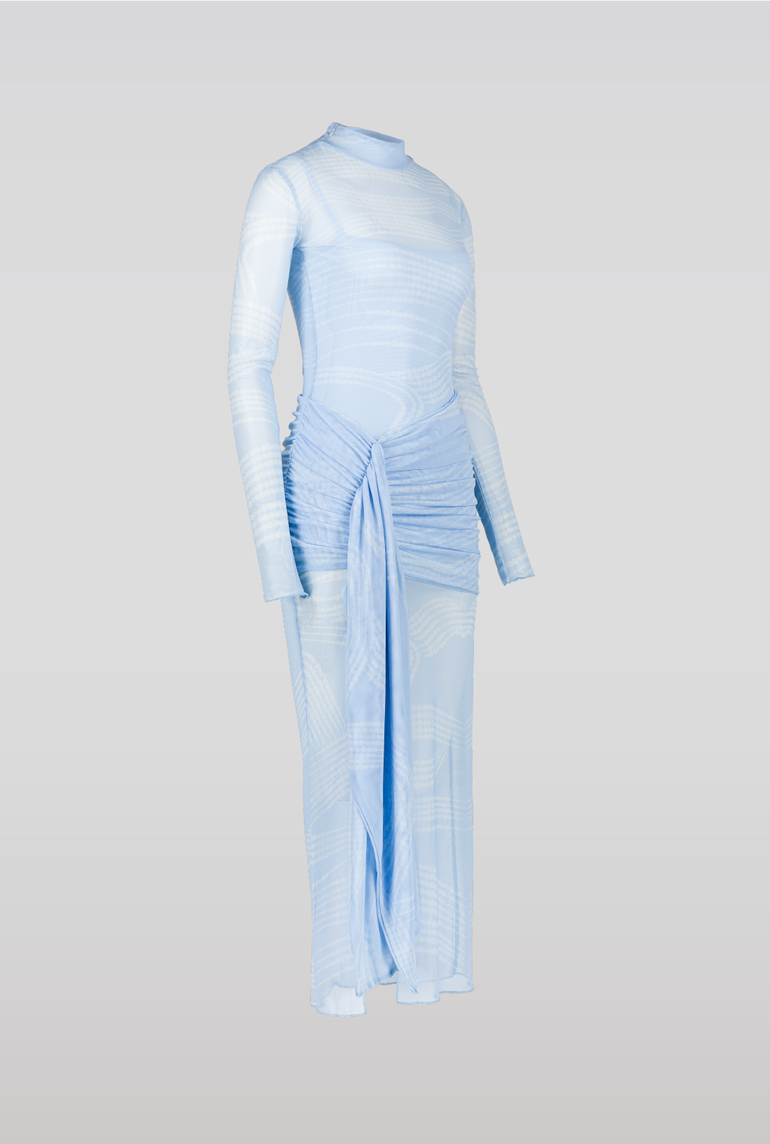 SAEMDI - ORIA DRAPED MESH DRESS -